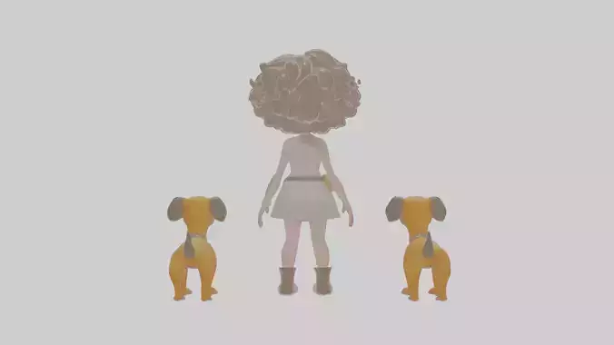 Cartoon Henrietta the Handler of Horrifying Hounds Model