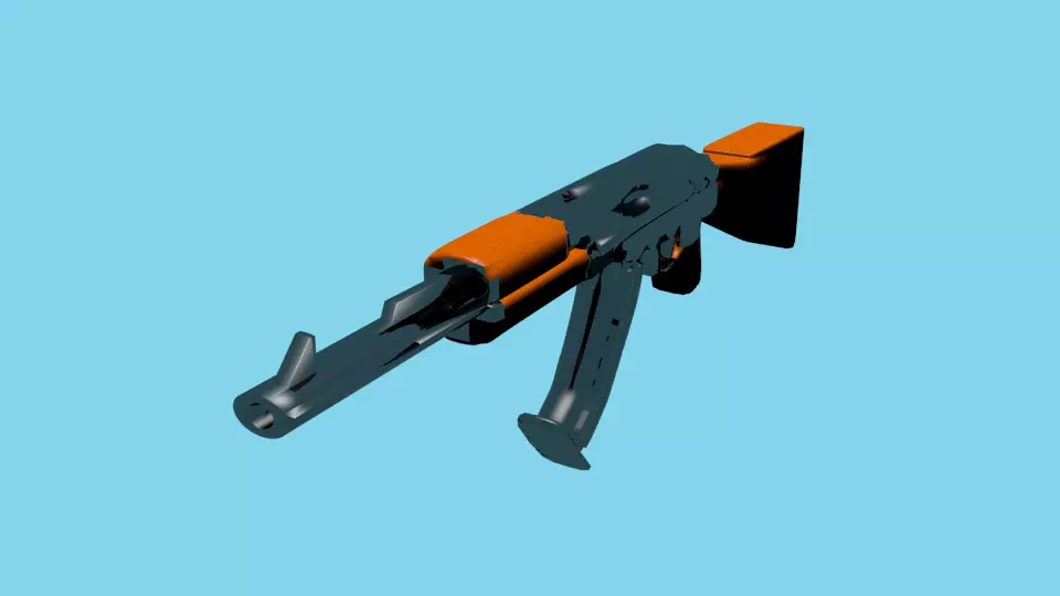 ak 47 high poly 3D model_0