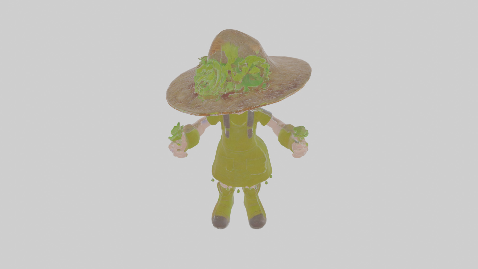 Cartoon Henrietta the Harvester of Hexing Herbs Model Low-poly 3D model_25