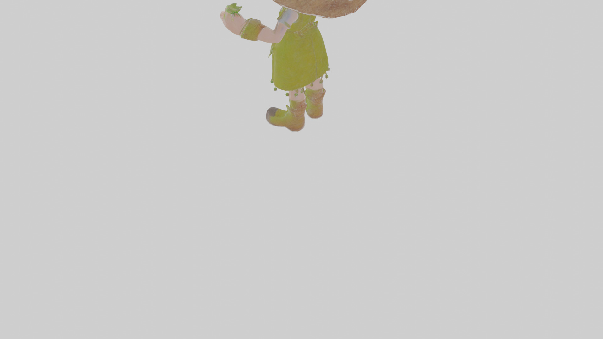 Cartoon Henrietta the Harvester of Hexing Herbs Model Low-poly 3D model_5