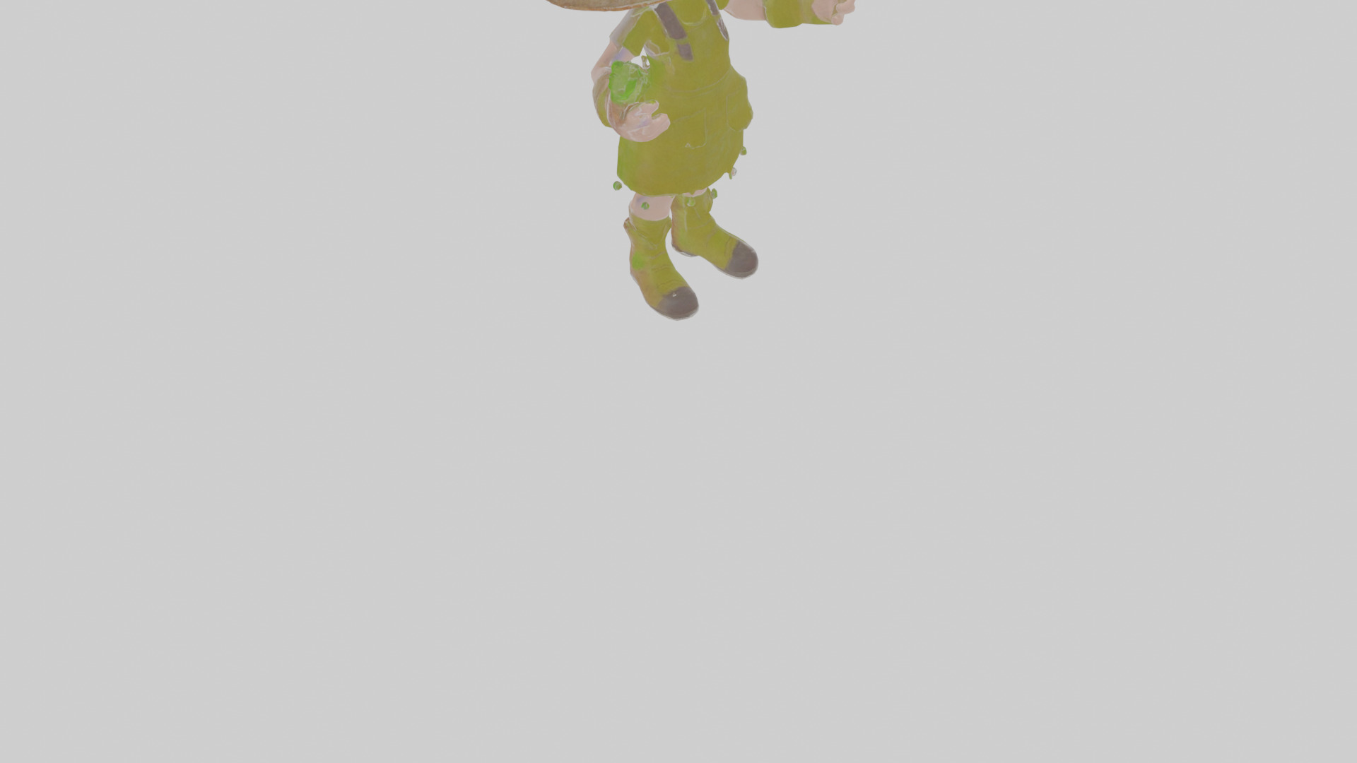 Cartoon Henrietta the Harvester of Hexing Herbs Model Low-poly 3D model_11