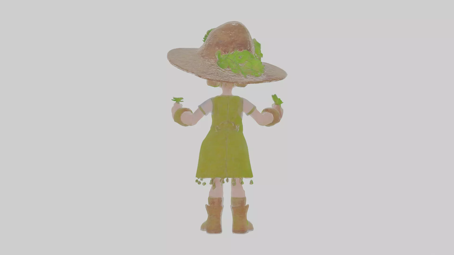 Cartoon Henrietta the Harvester of Hexing Herbs Model Low-poly 3D model_0