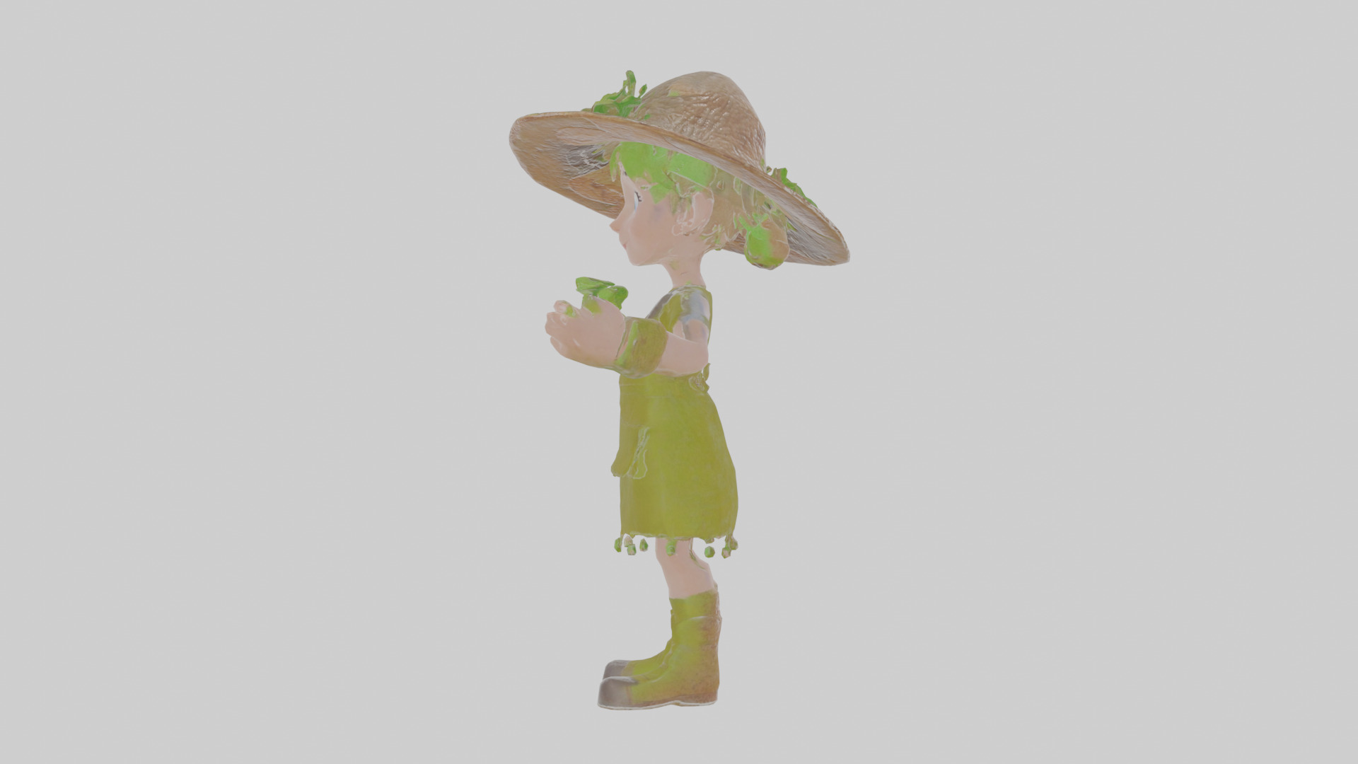 Cartoon Henrietta the Harvester of Hexing Herbs Model Low-poly 3D model_19