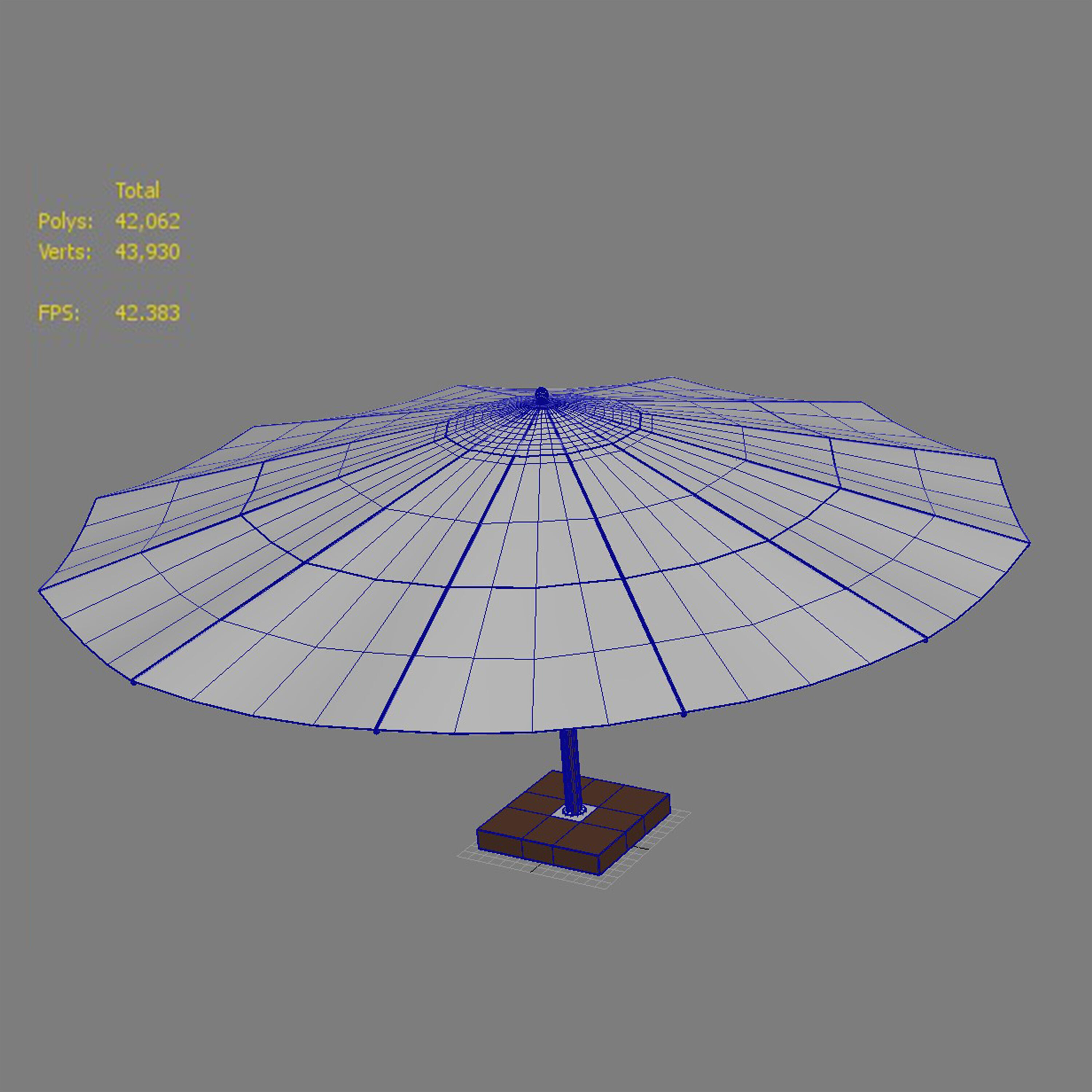 Ocean Master Classic Round Parasol 3D model_7