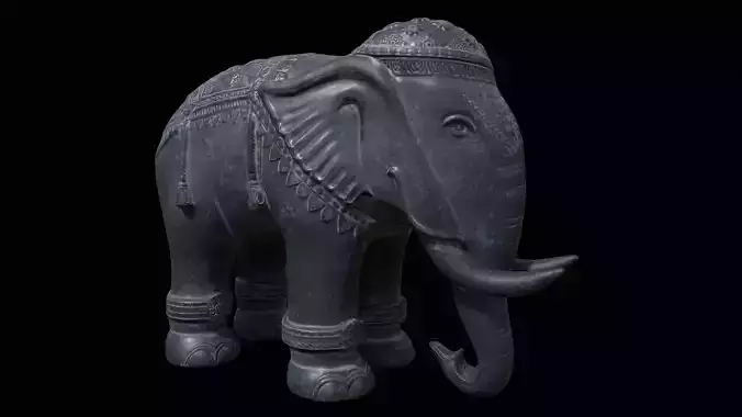 Stone Elephant Statue PBR