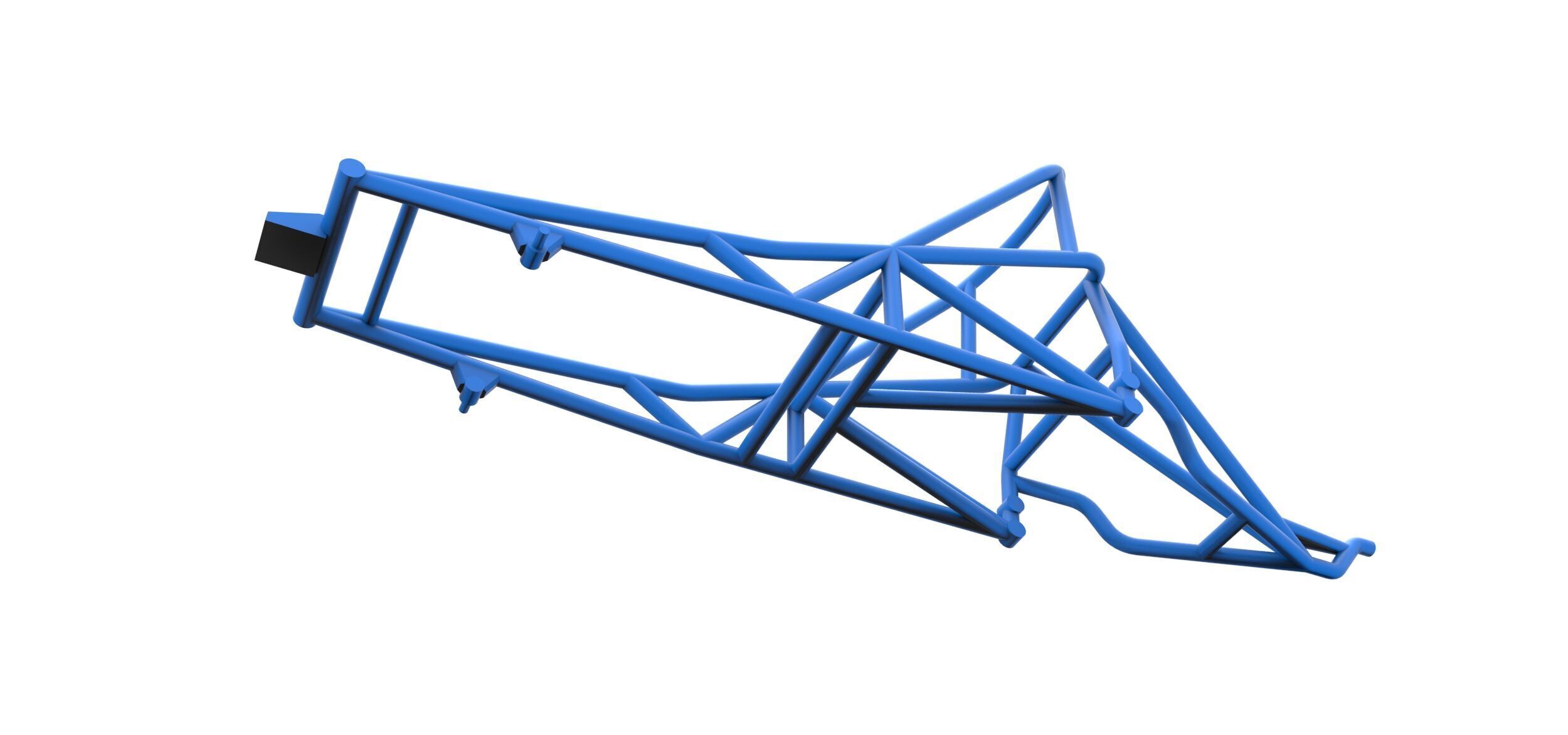 Frame of old school Front engine dragster V6 Scale 1 to 25 3D print model_2