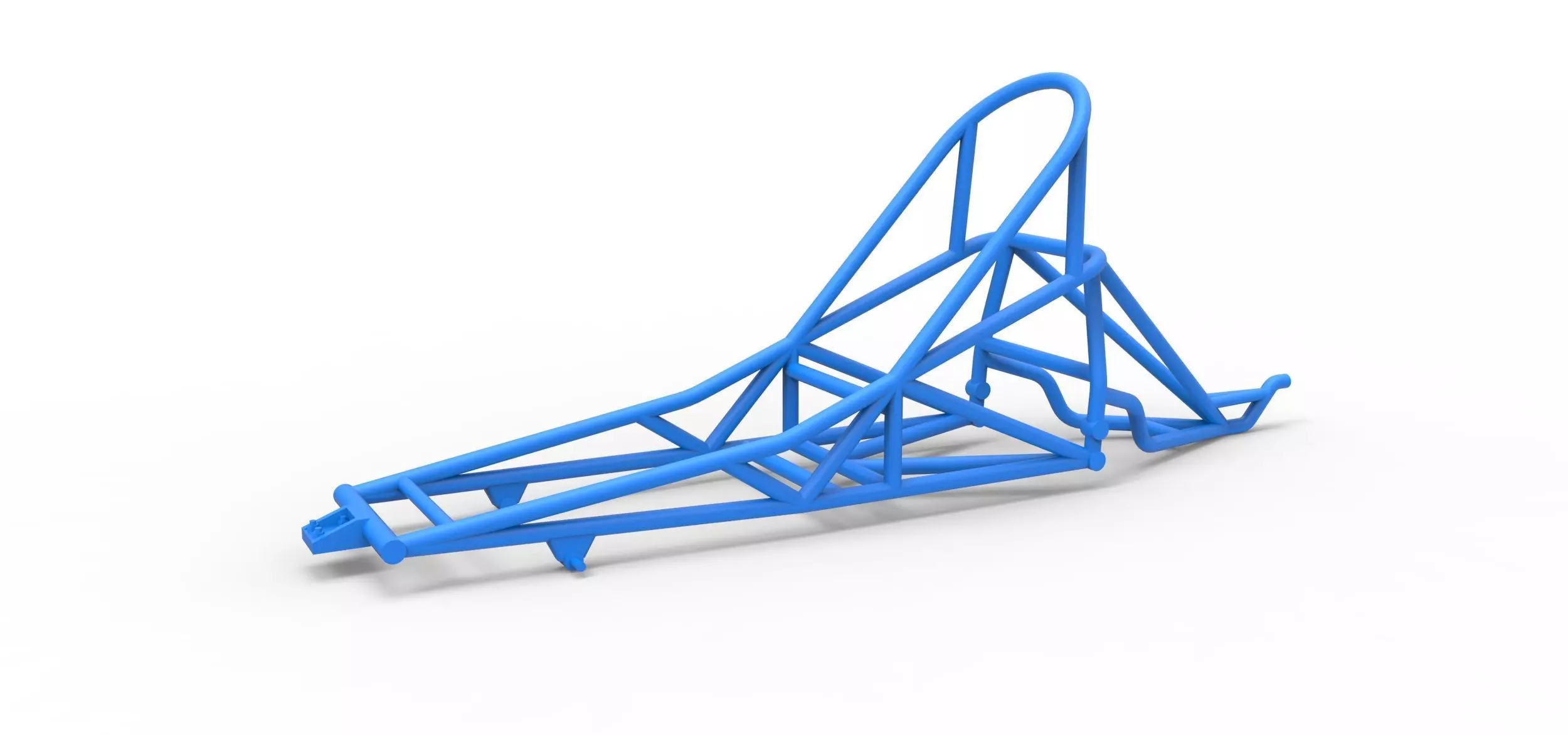 Frame of old school Front engine dragster V6 Scale 1 to 25 3D print model_0