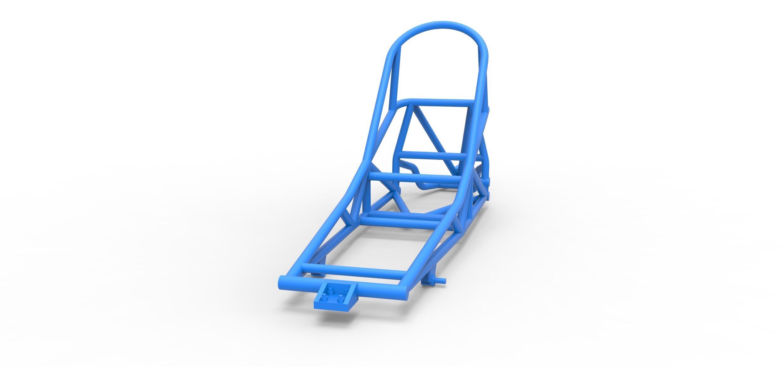Frame of old school Front engine dragster V6 Scale 1 to 25 3D print model_3