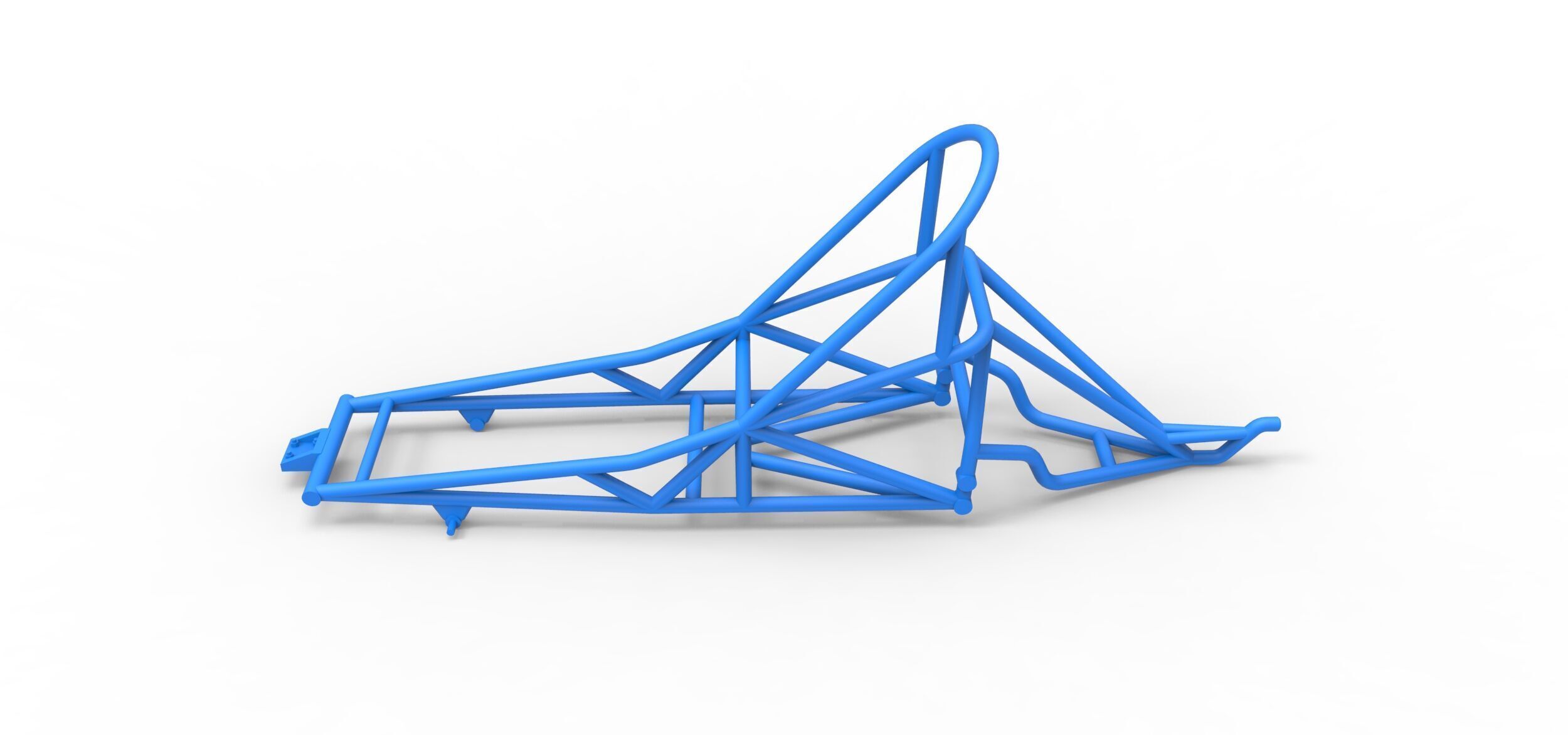 Frame of old school Front engine dragster V6 Scale 1 to 25 3D print model_6