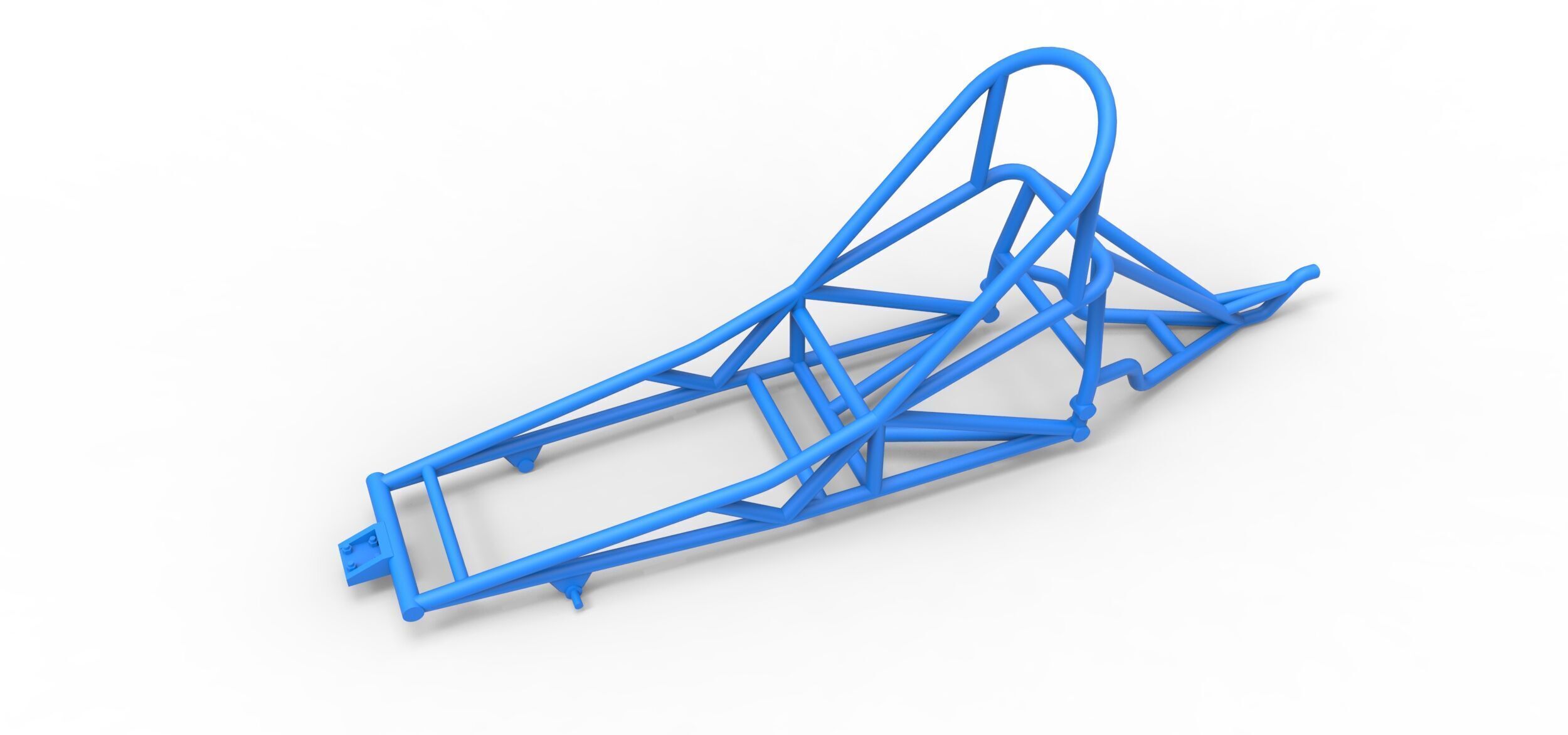 Frame of old school Front engine dragster V6 Scale 1 to 25 3D print model_1