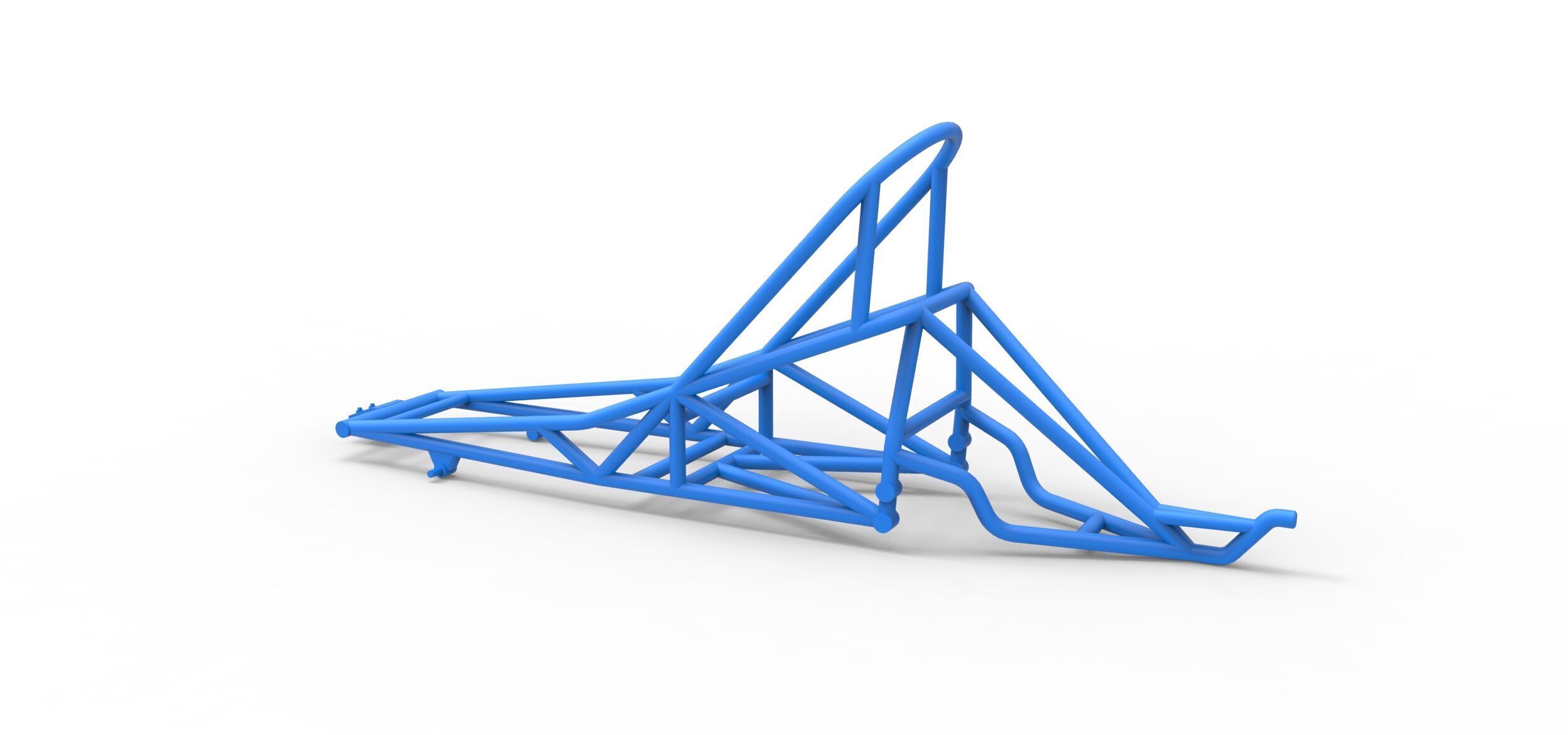 Frame of old school Front engine dragster V6 Scale 1 to 25 3D print model_8