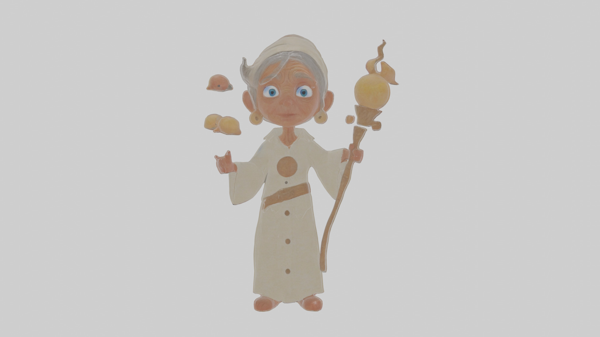 Cartoon Henrietta the Healer of Haunted Humans Model Low-poly 3D model_12
