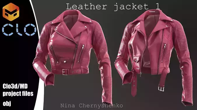 Leather jacket 1 - Marvelous Designer project and OBJ
