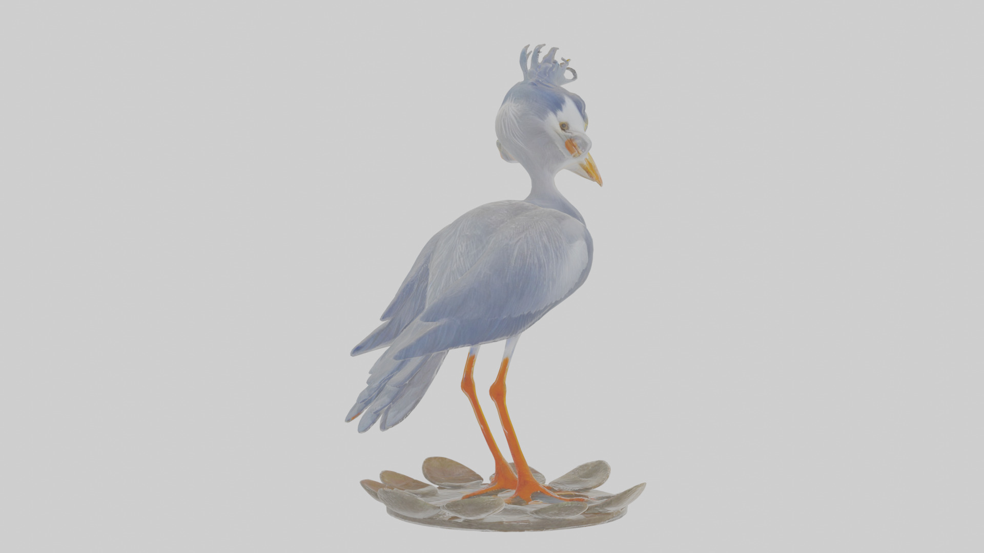 Cartoon Heron Low-poly 3D model_3