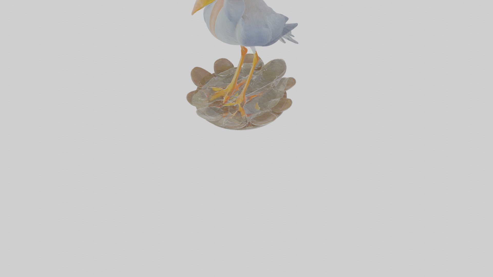 Cartoon Heron Low-poly 3D model_7