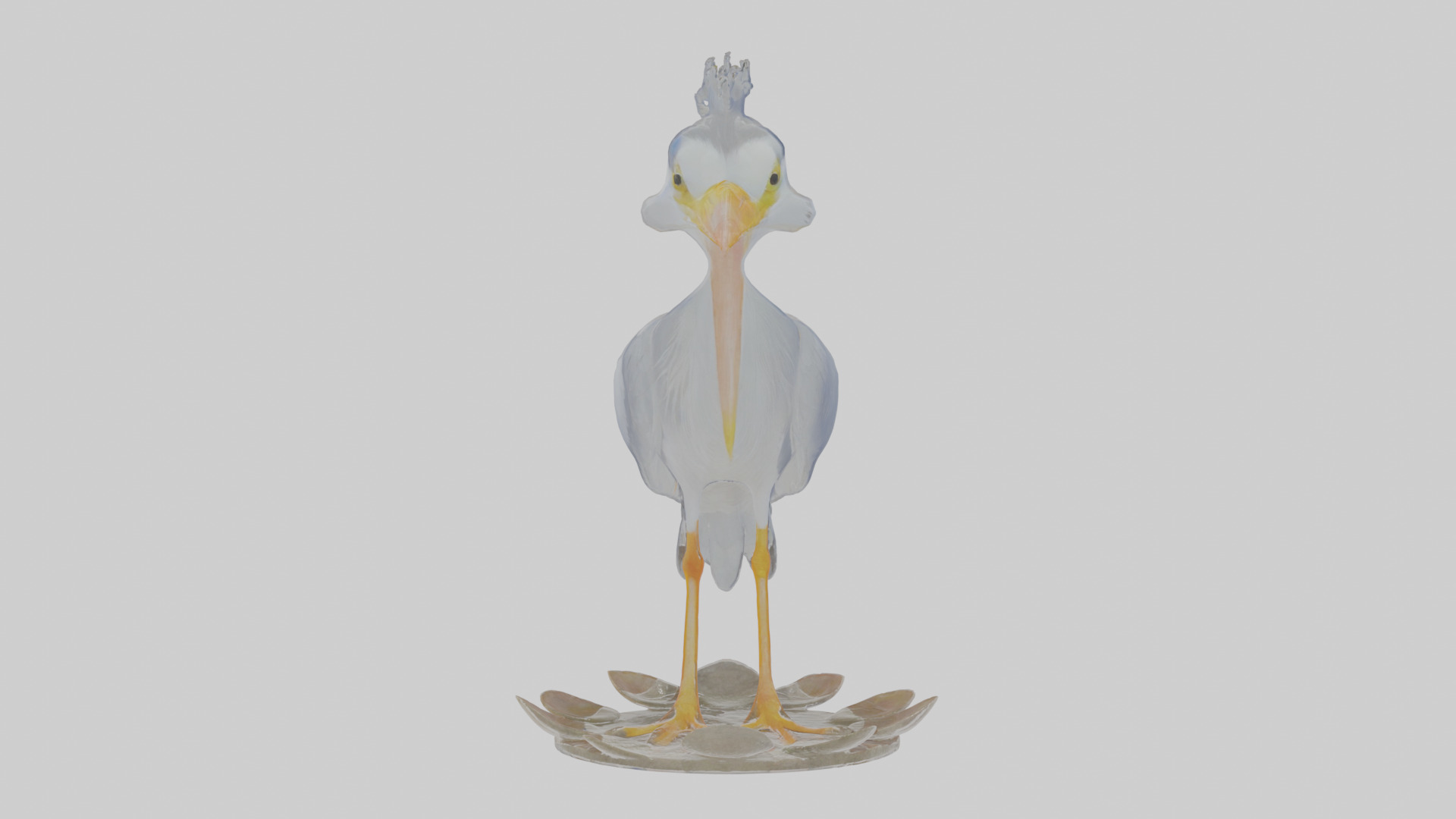 Cartoon Heron Low-poly 3D model_13
