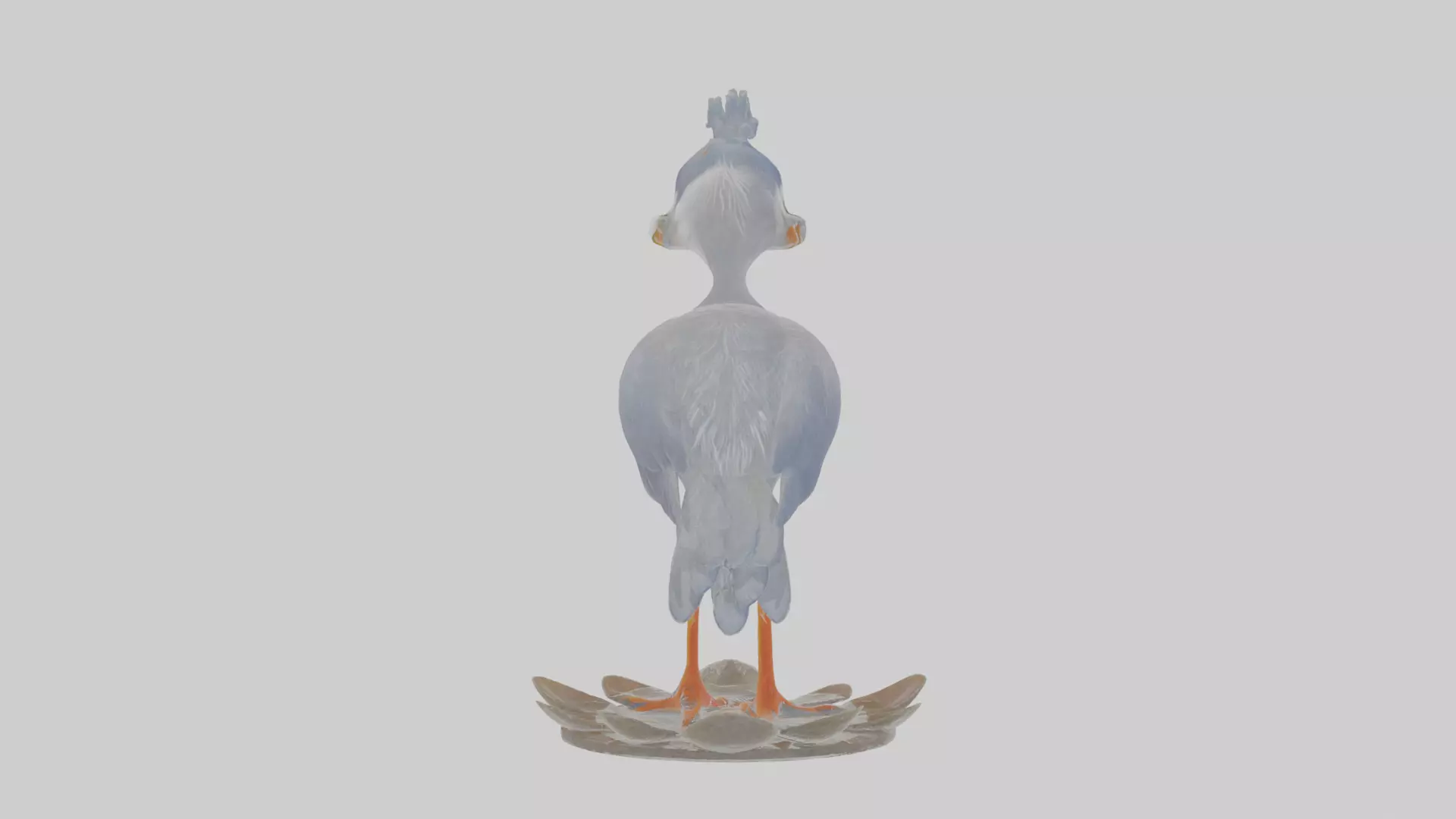 Cartoon Heron Low-poly 3D model_0