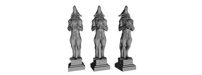 600  Ivory  Werewolf  Howling with Skull   3D Model 3D print model