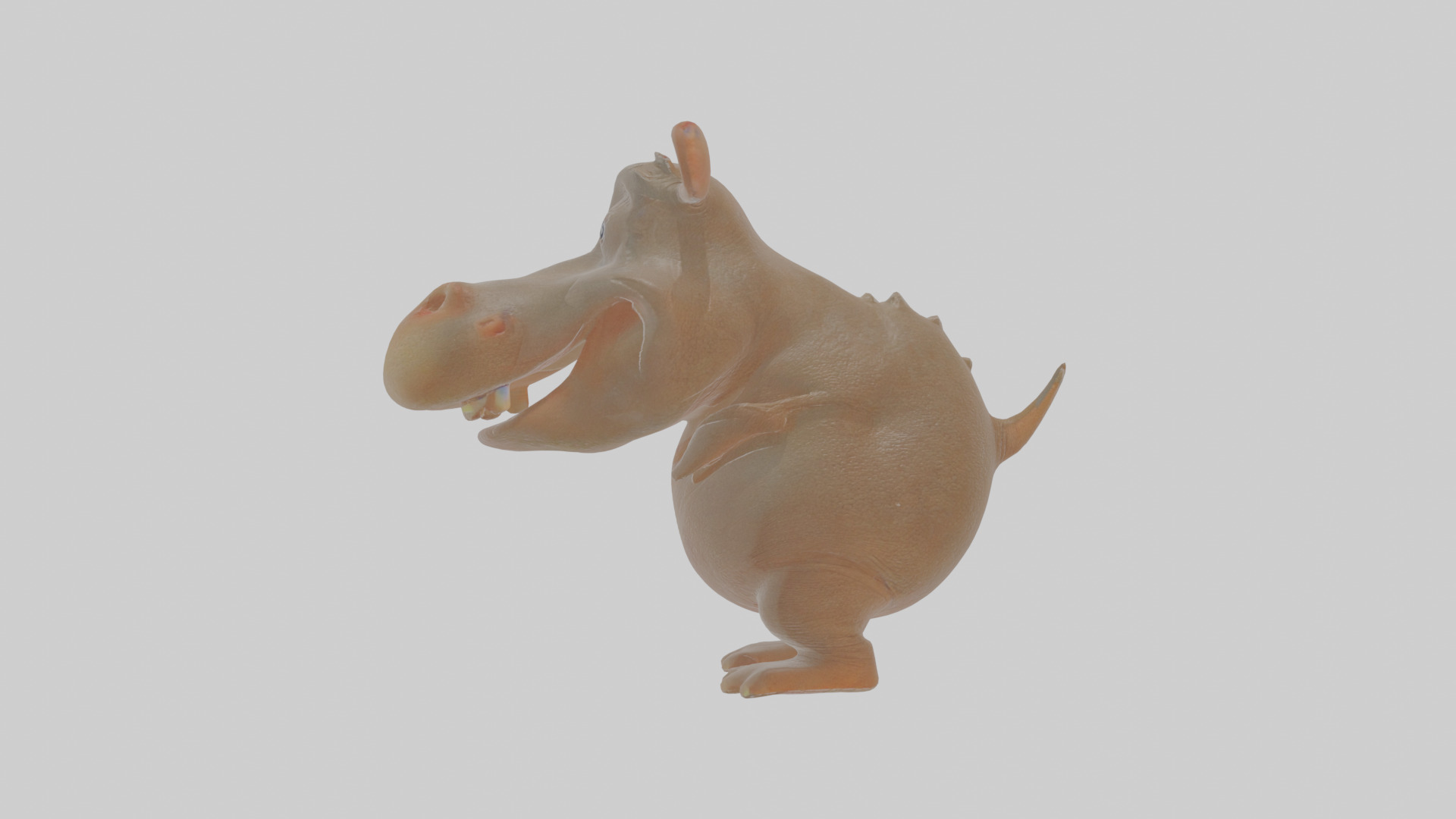 Cartoon Hippopotamus Low-poly 3D model_20