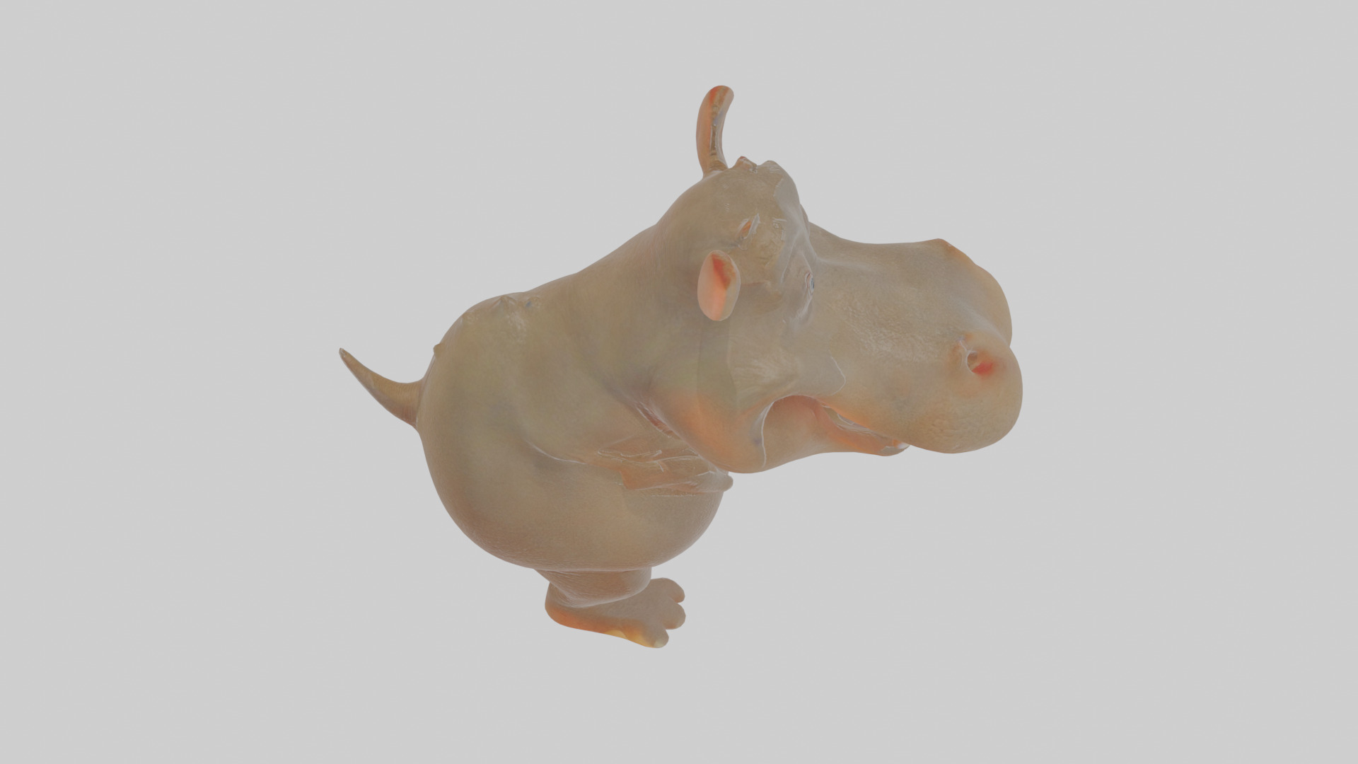 Cartoon Hippopotamus Low-poly 3D model_28