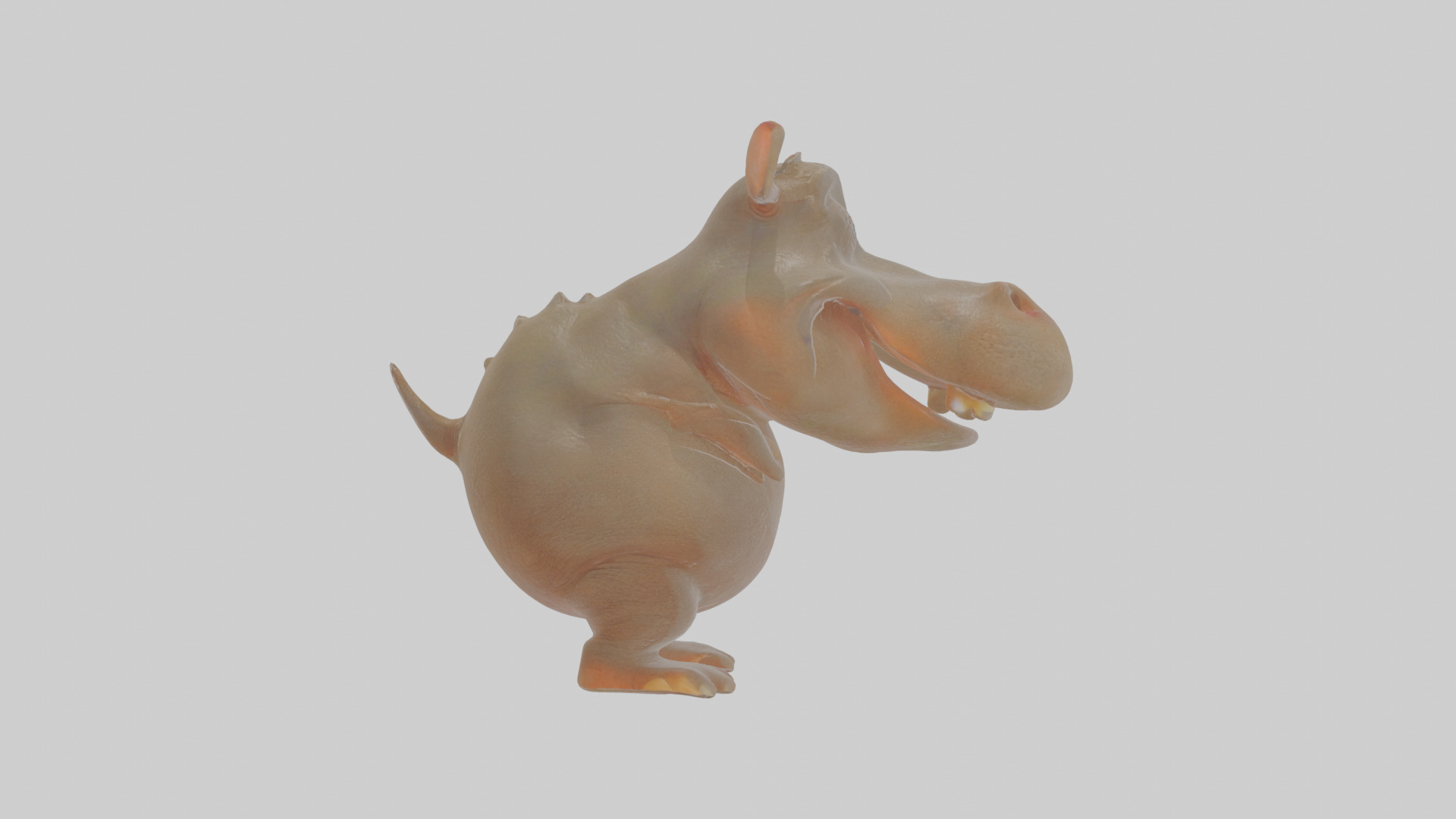 Cartoon Hippopotamus Low-poly 3D model_21