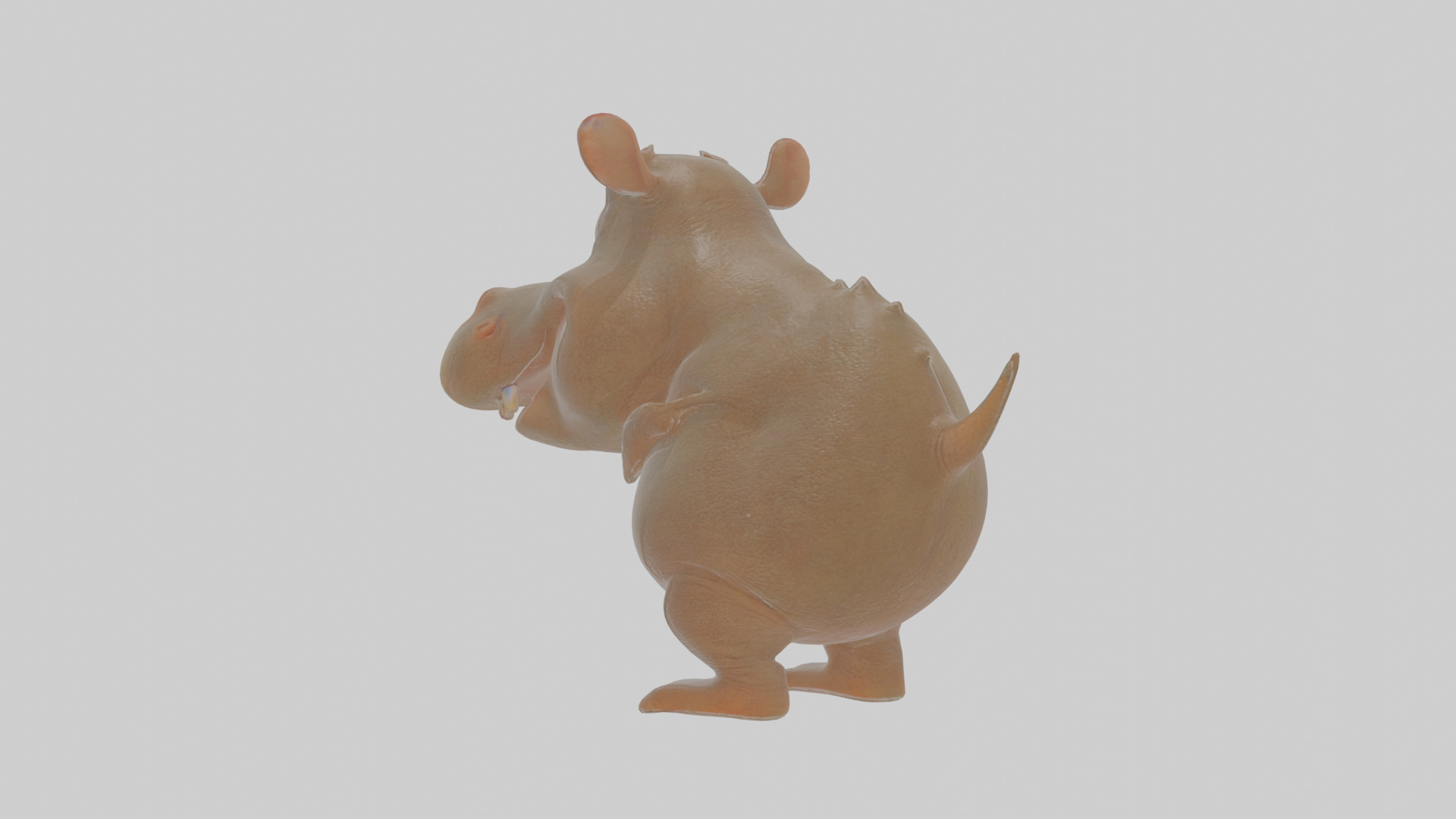 Cartoon Hippopotamus Low-poly 3D model_2