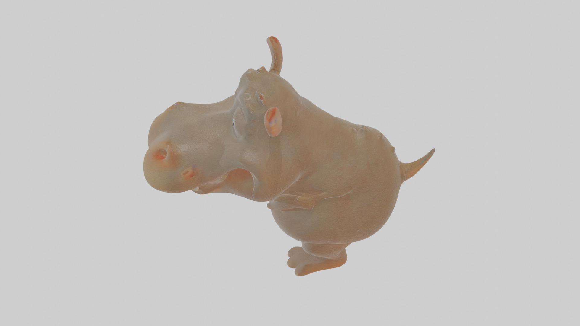 Cartoon Hippopotamus Low-poly 3D model_26