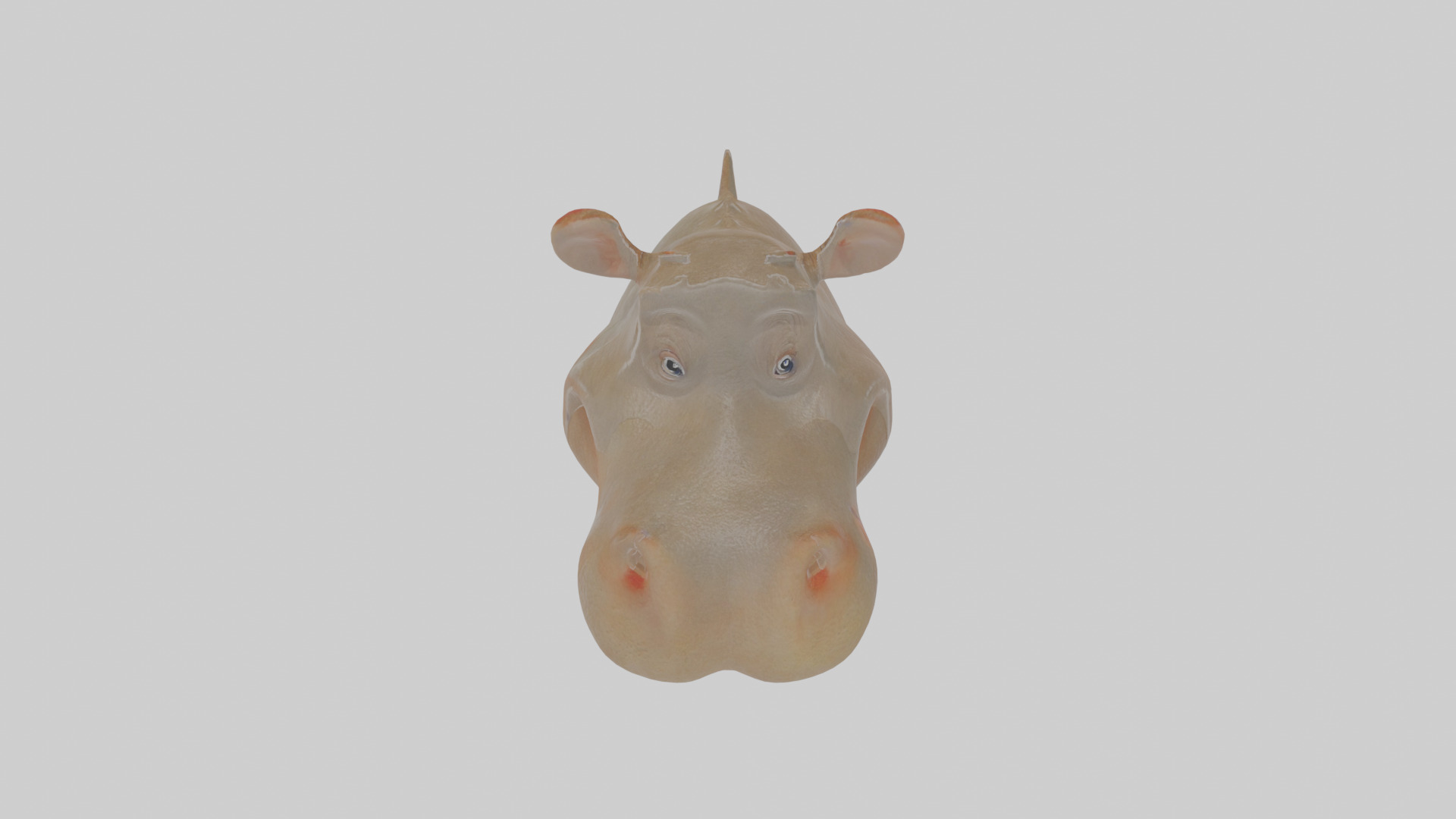 Cartoon Hippopotamus Low-poly 3D model_24