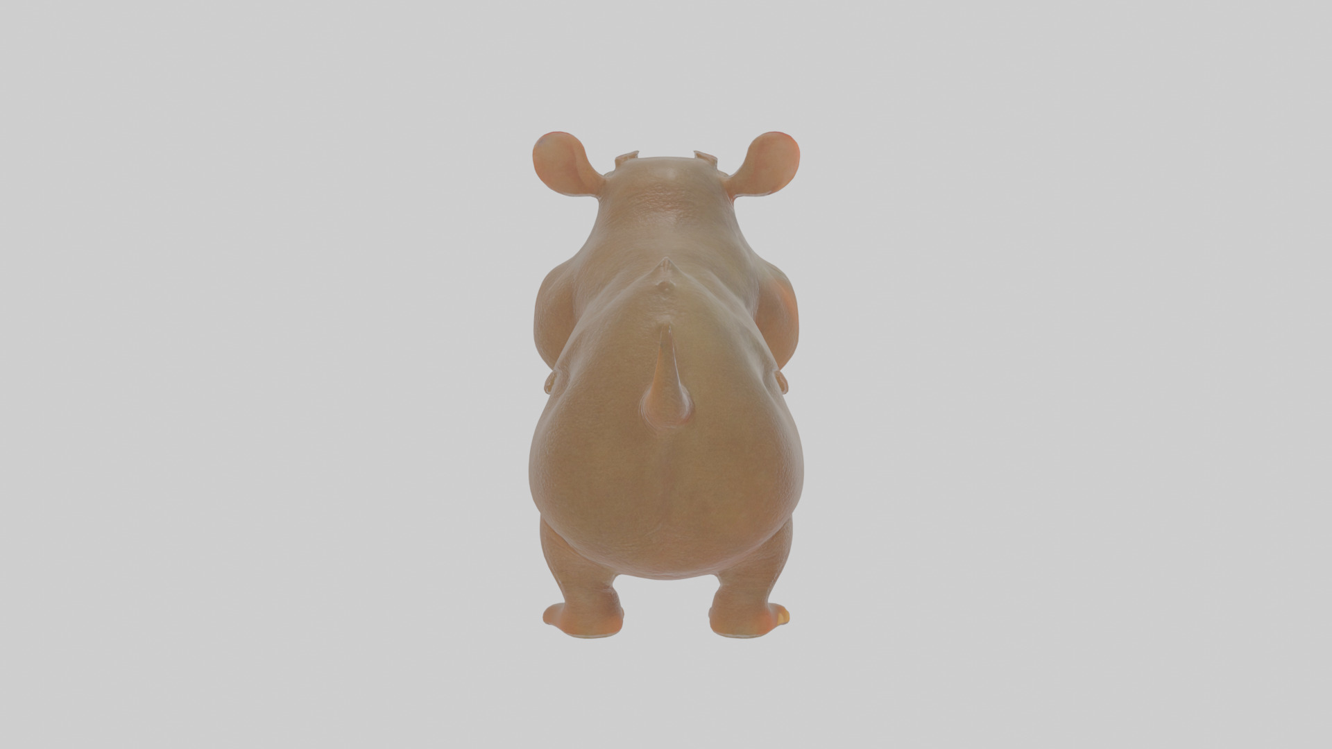 Cartoon Hippopotamus Low-poly 3D model_1