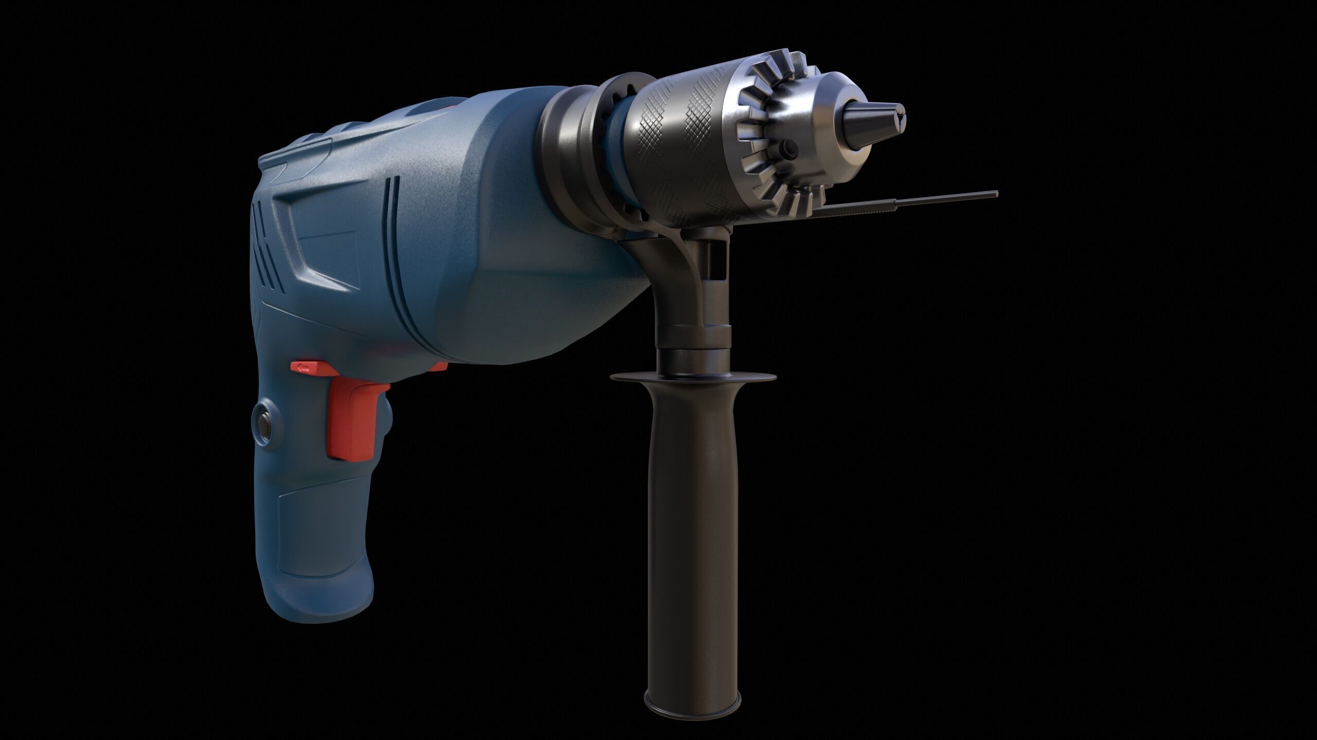 Impact Drill Machine PBR Low-poly 3D model_4