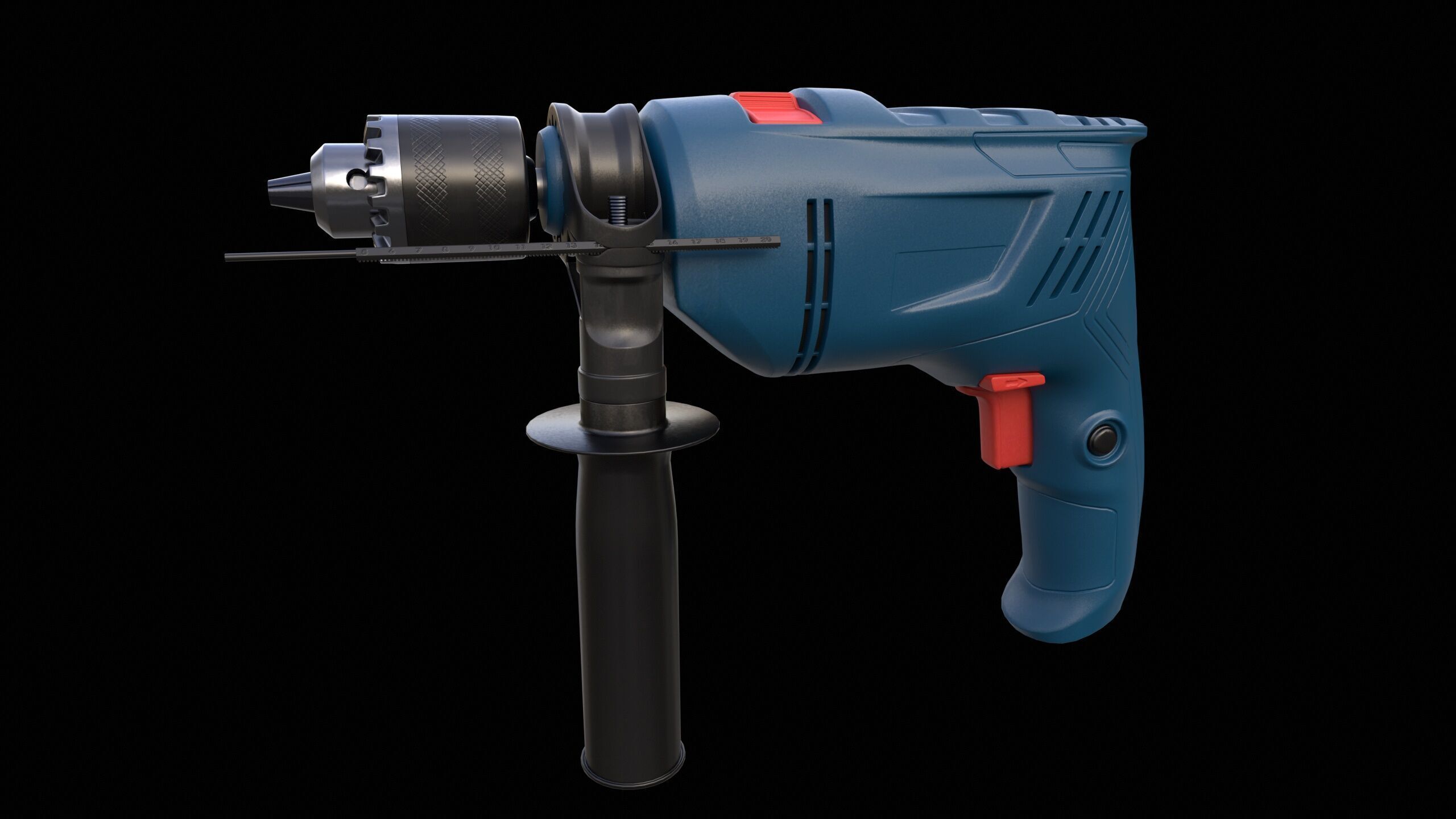 Impact Drill Machine PBR Low-poly 3D model_2