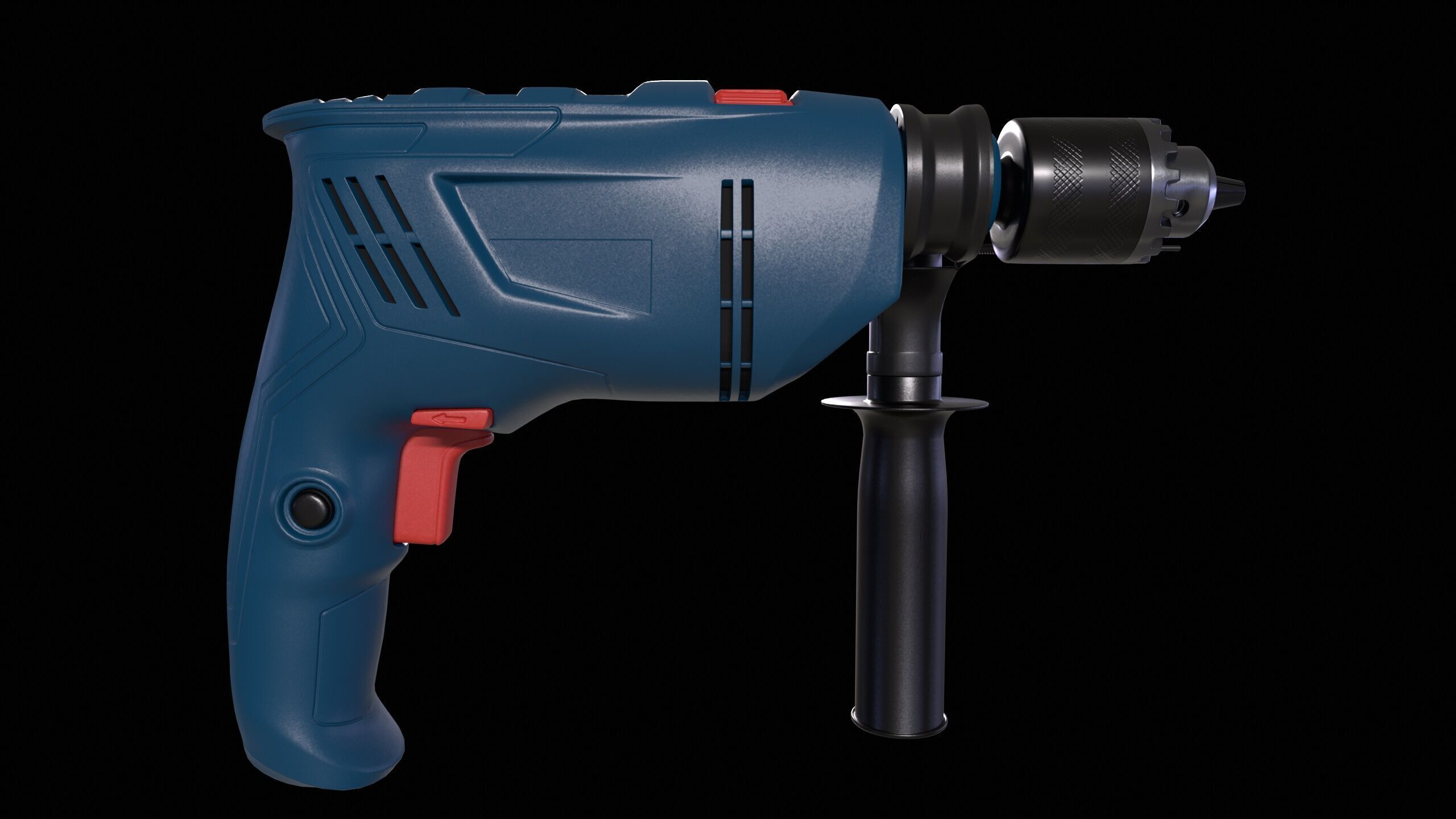 Impact Drill Machine PBR Low-poly 3D model_7