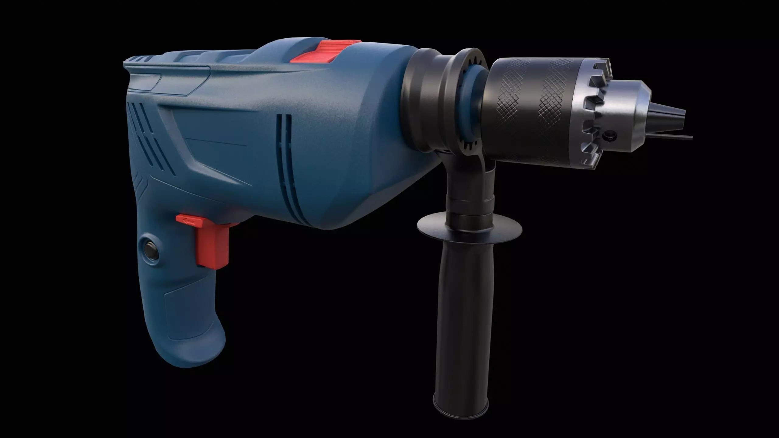 Impact Drill Machine PBR Low-poly 3D model_0