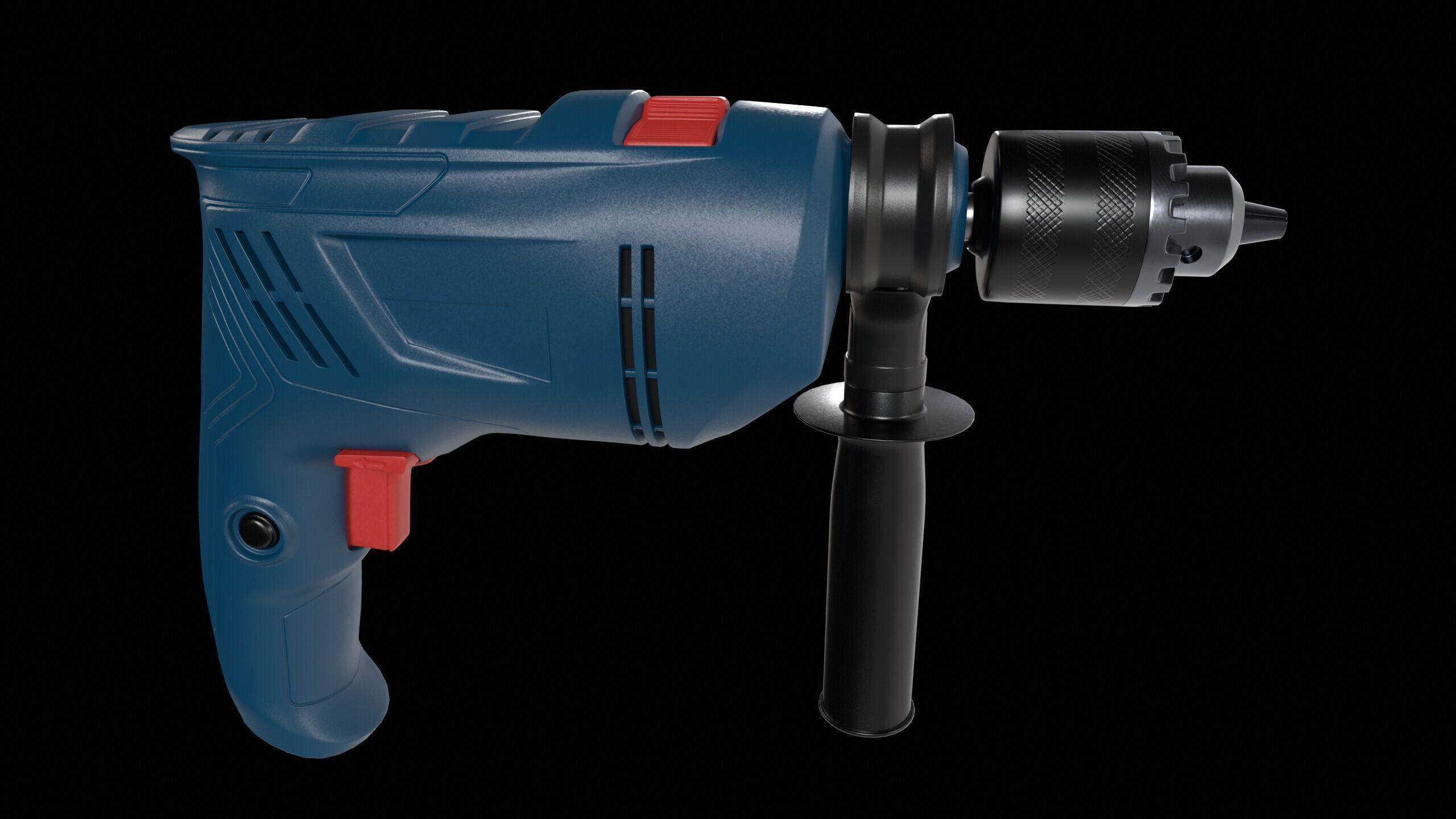 Impact Drill Machine PBR Low-poly 3D model_8