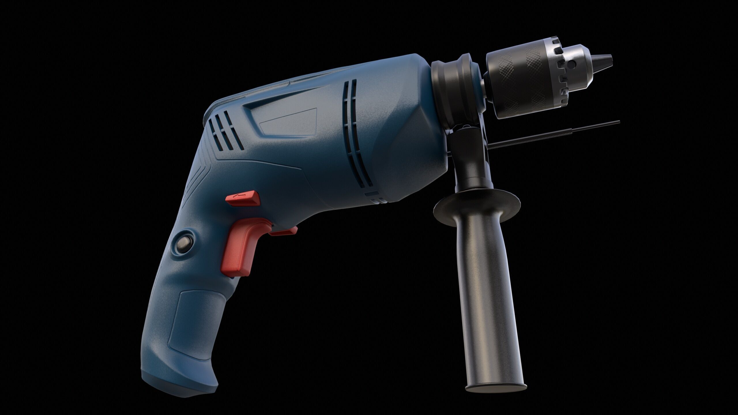 Impact Drill Machine PBR Low-poly 3D model_3