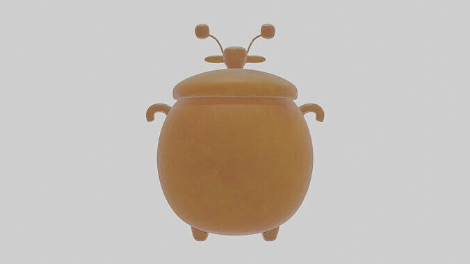 Cartoon Honey Pot Low-poly 3D model