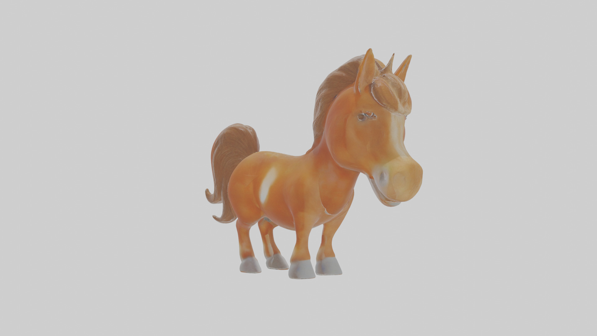 Cartoon Horse Low-poly 3D model_17