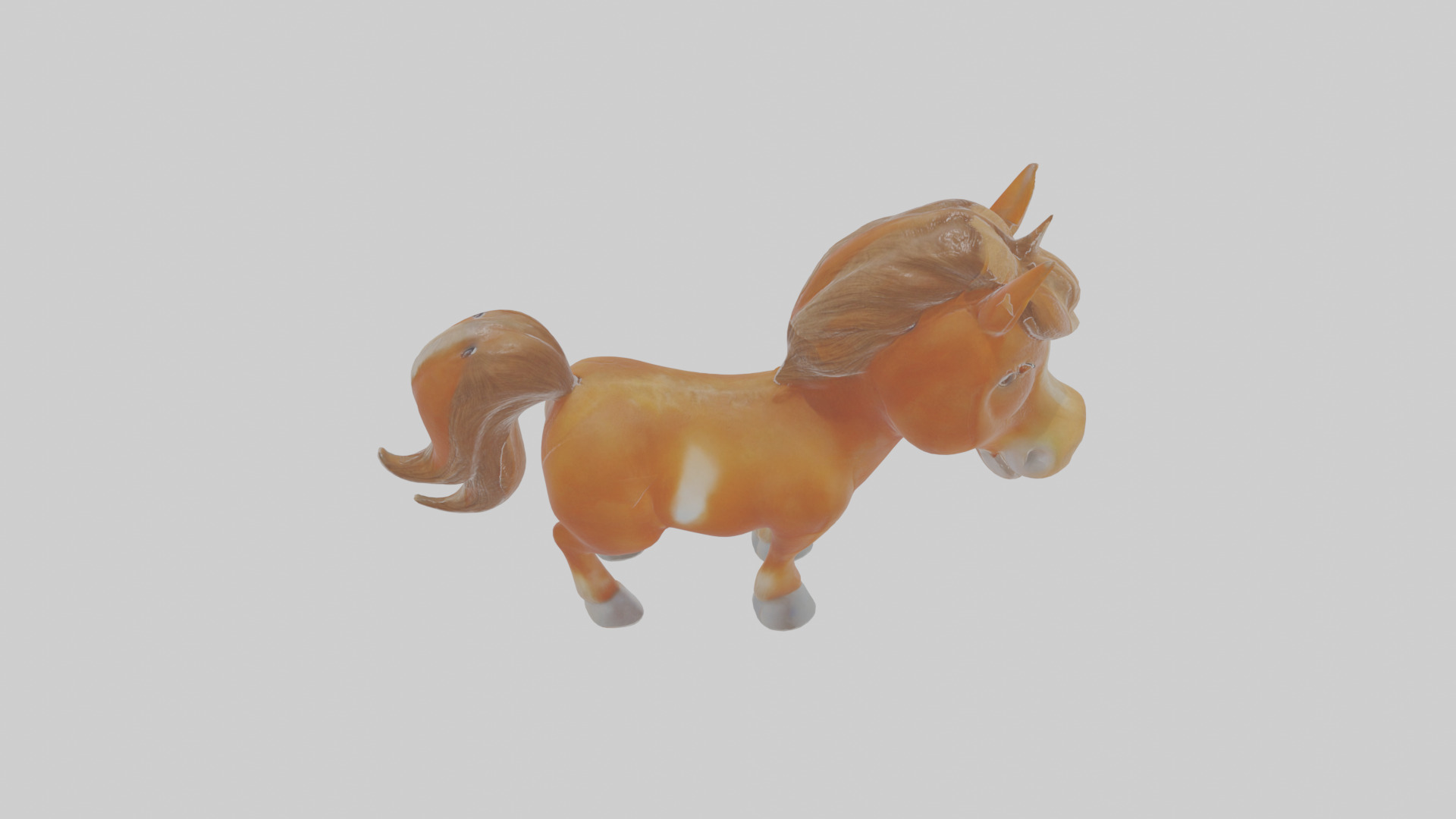 Cartoon Horse Low-poly 3D model_28
