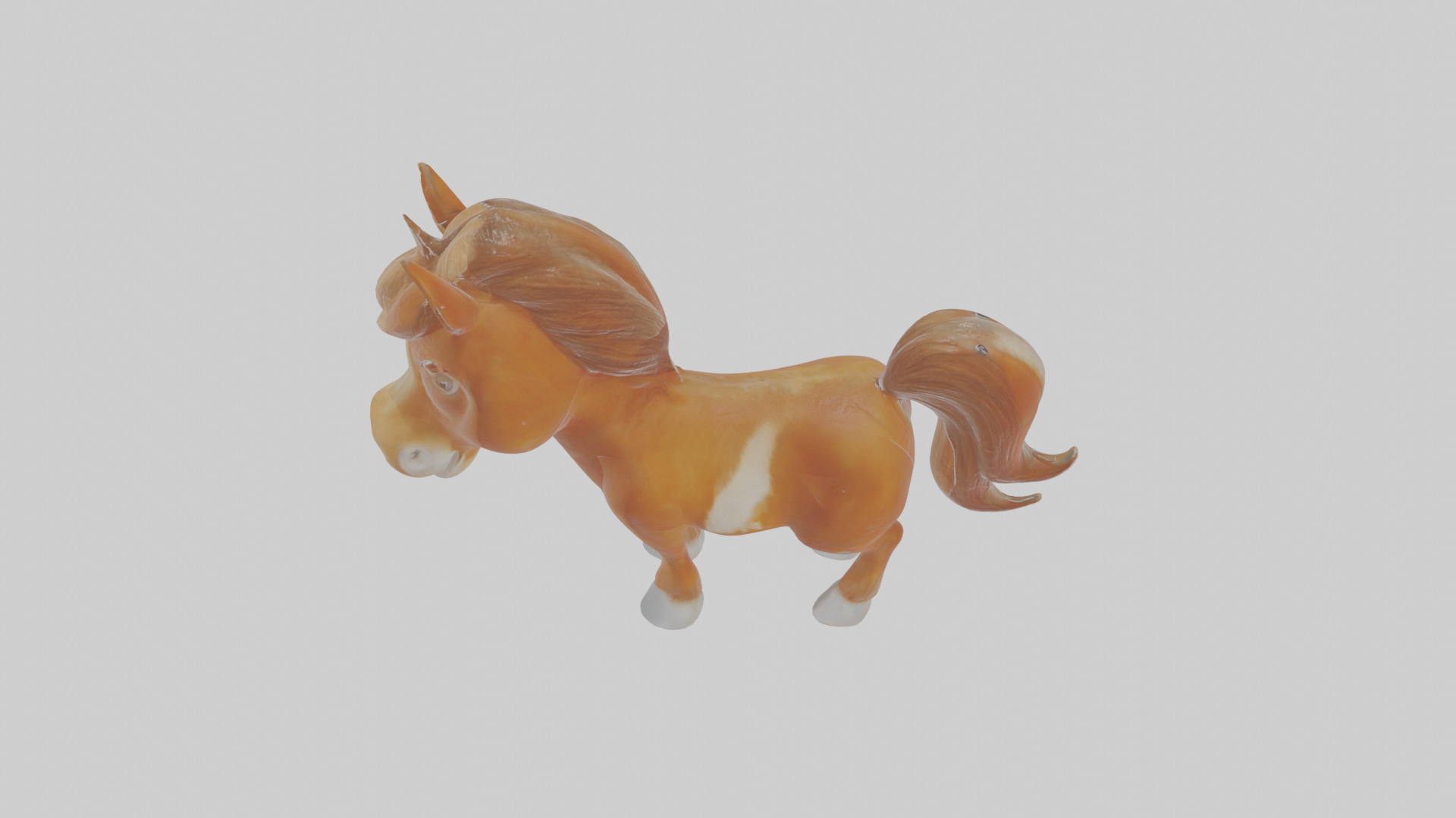 Cartoon Horse Low-poly 3D model_27