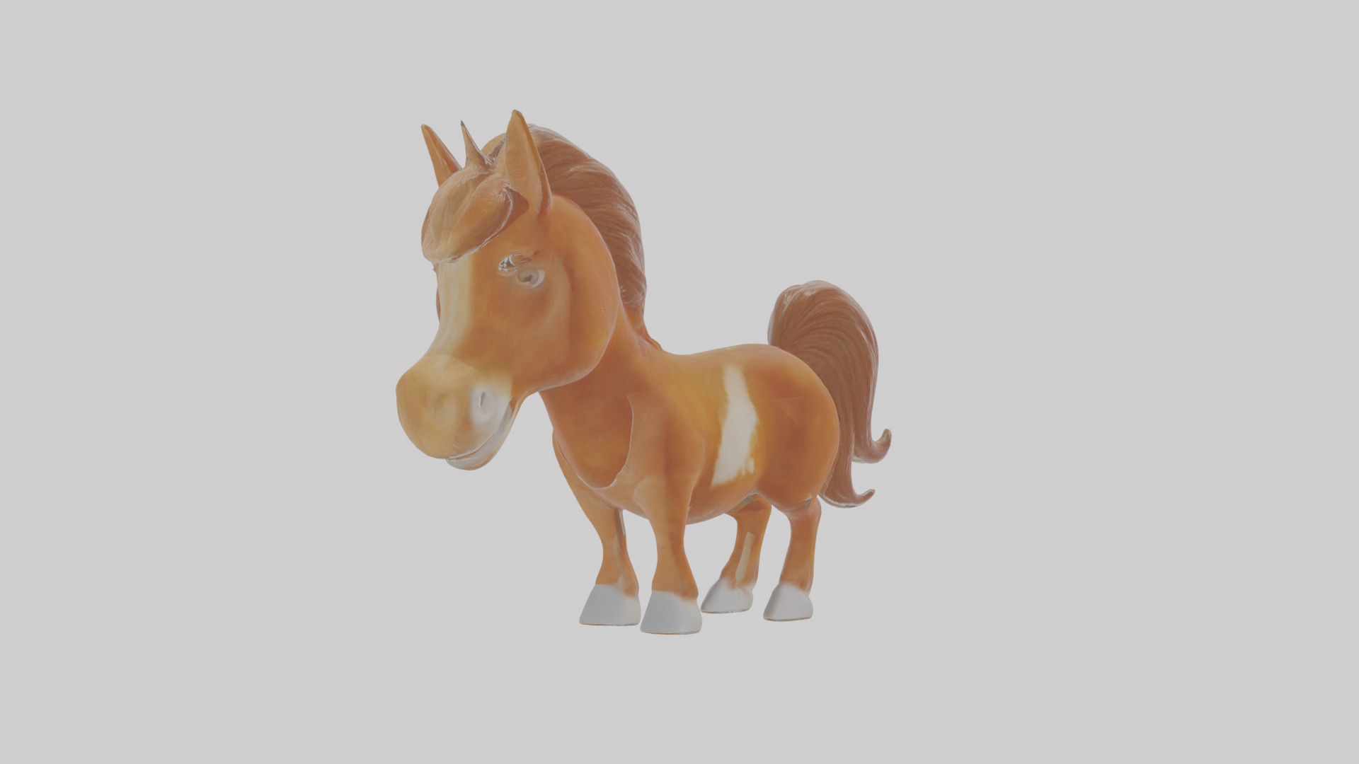 Cartoon Horse Low-poly 3D model_13