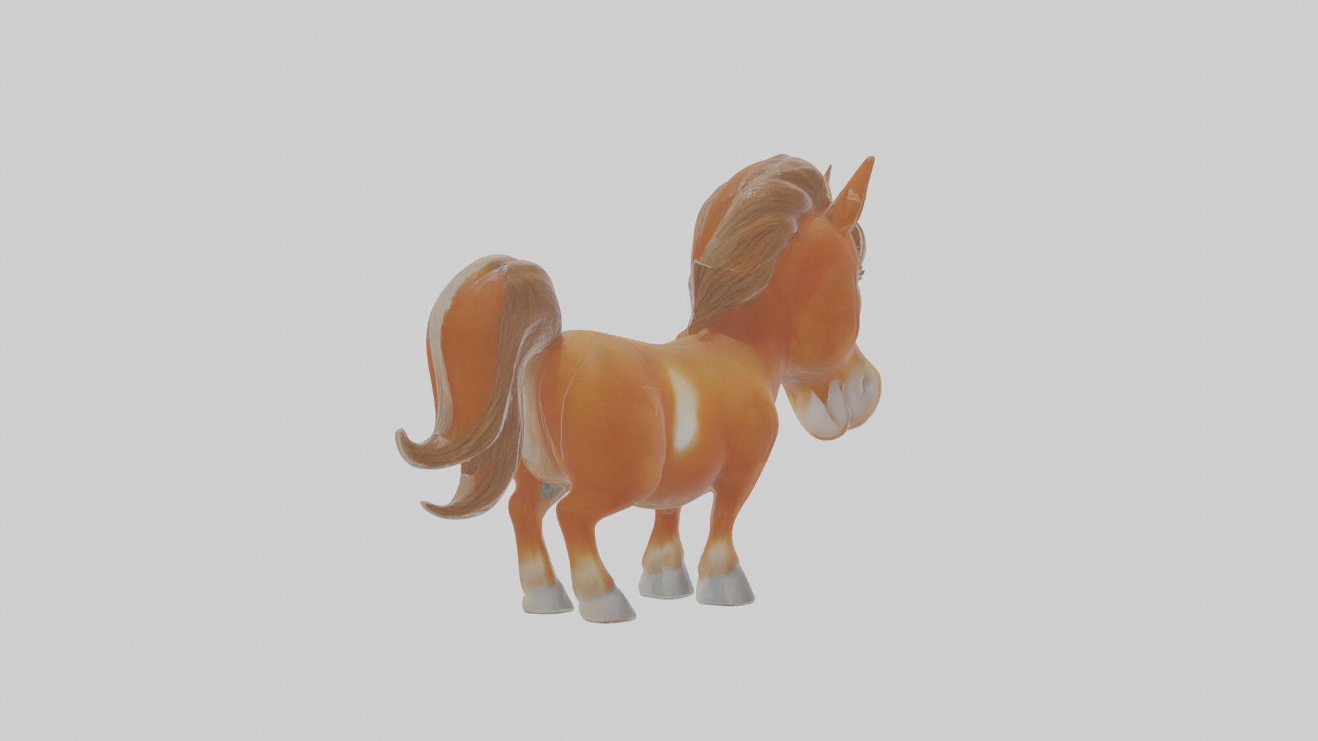 Cartoon Horse Low-poly 3D model_4