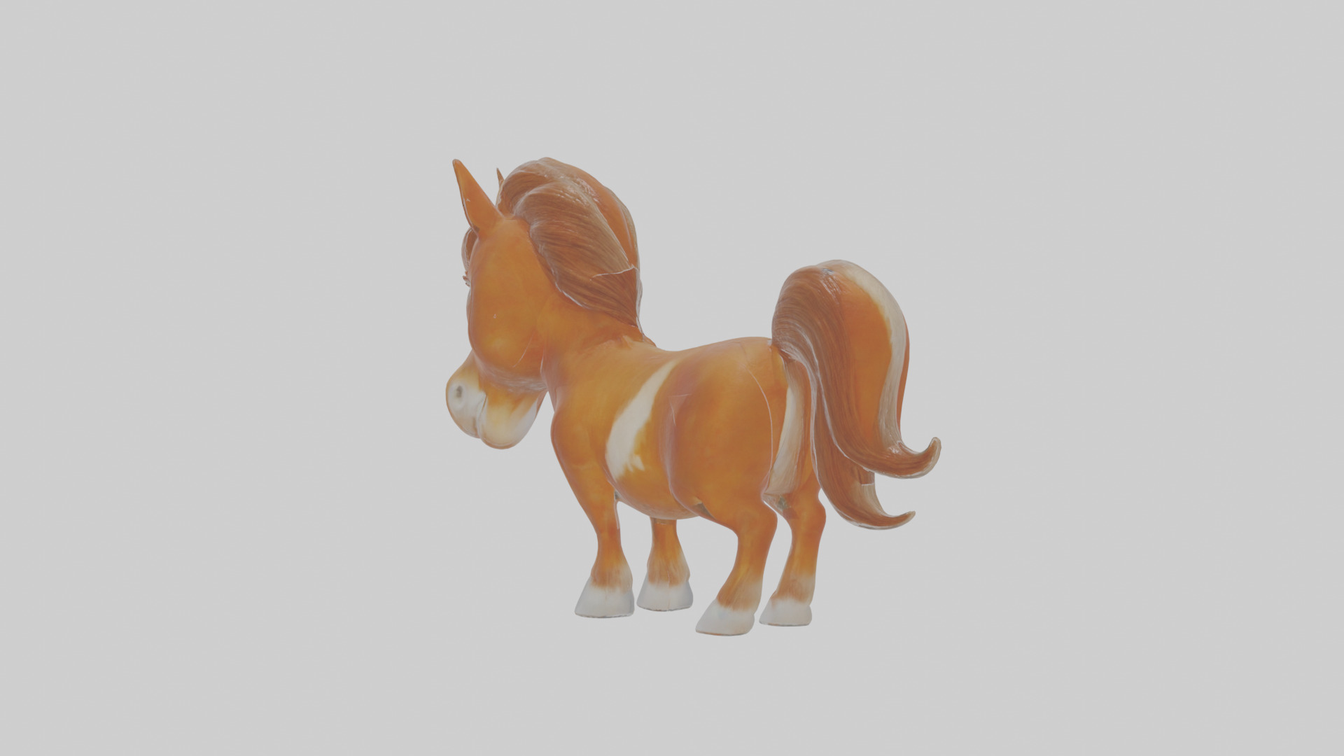 Cartoon Horse Low-poly 3D model_2