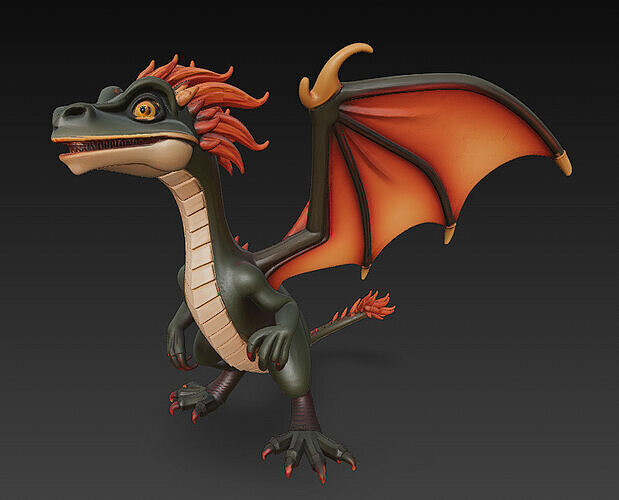 Dragon Realistic 3D Model Basic - Low Poly Realistic Low-poly 3D model