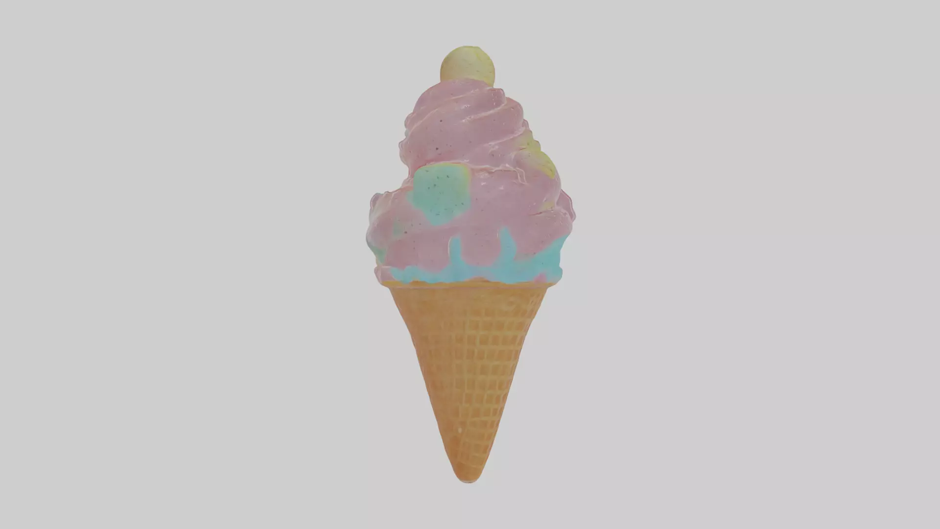 Cartoon Ice Cream Low-poly 3D model_0