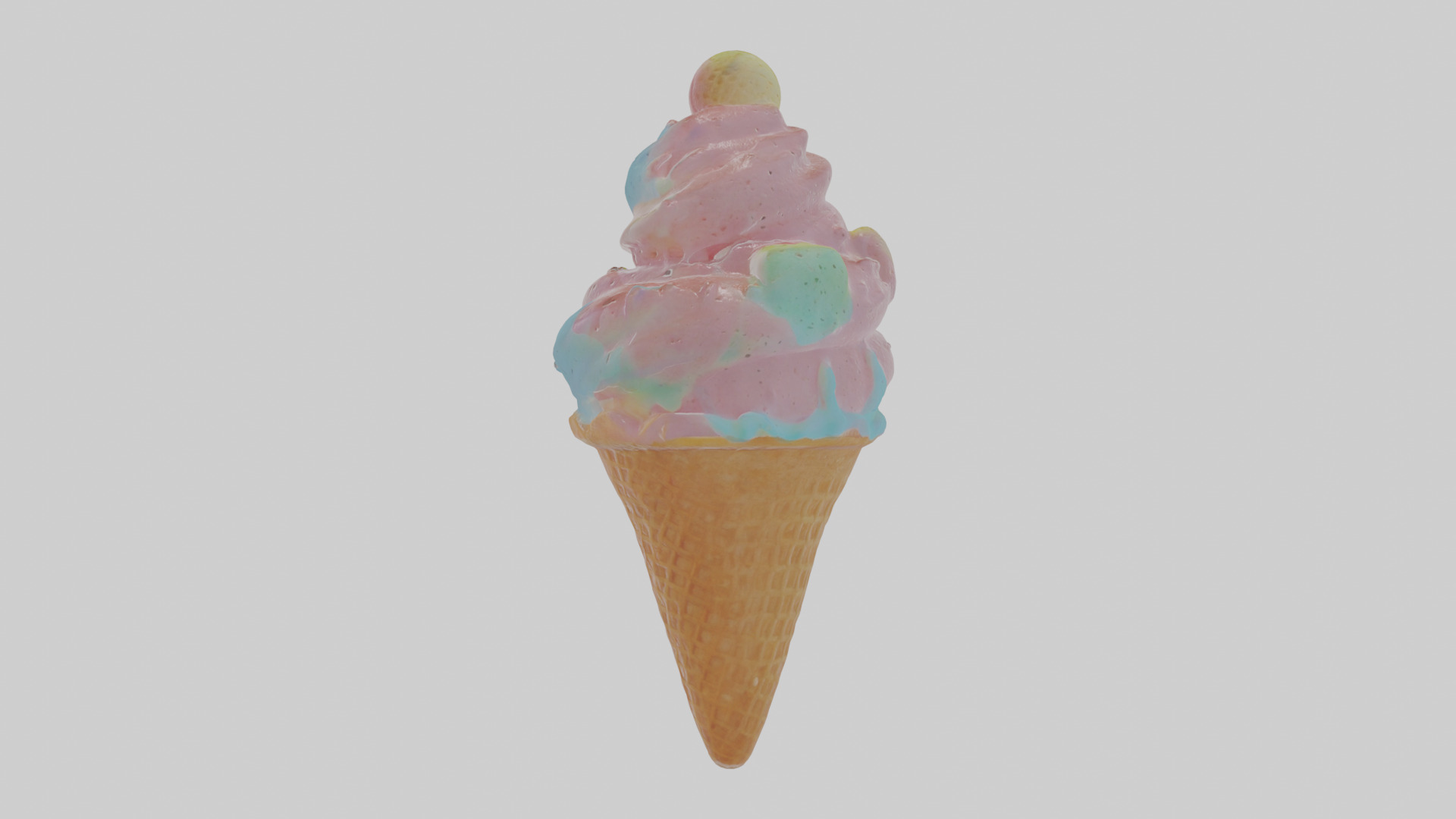 Cartoon Ice Cream Low-poly 3D model_1