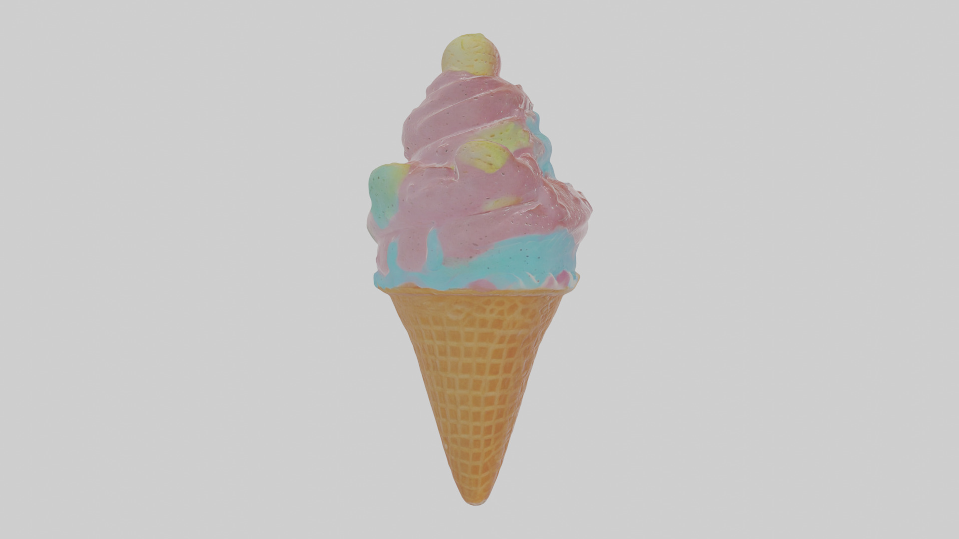 Cartoon Ice Cream Low-poly 3D model_3