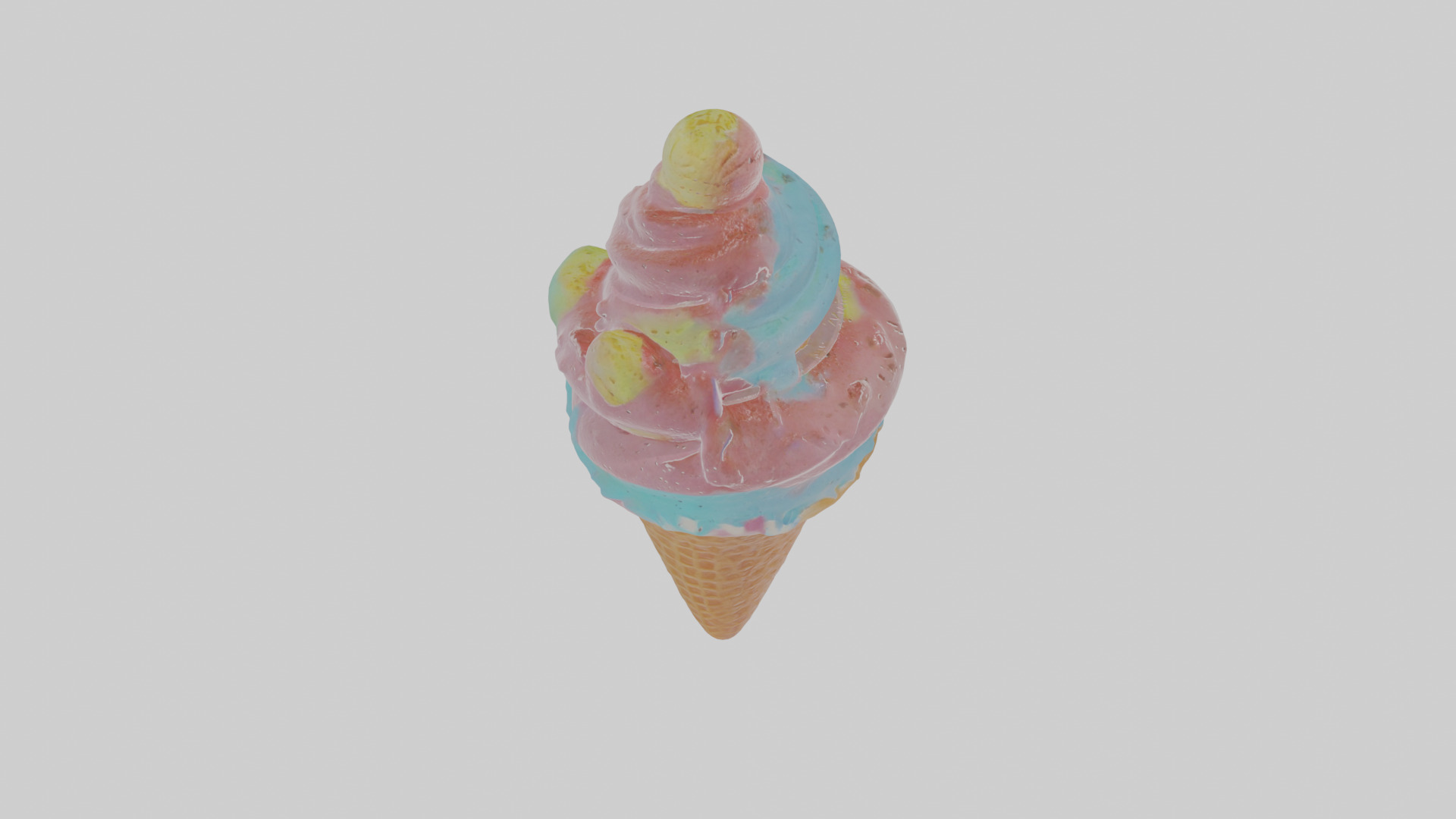 Cartoon Ice Cream Low-poly 3D model_28