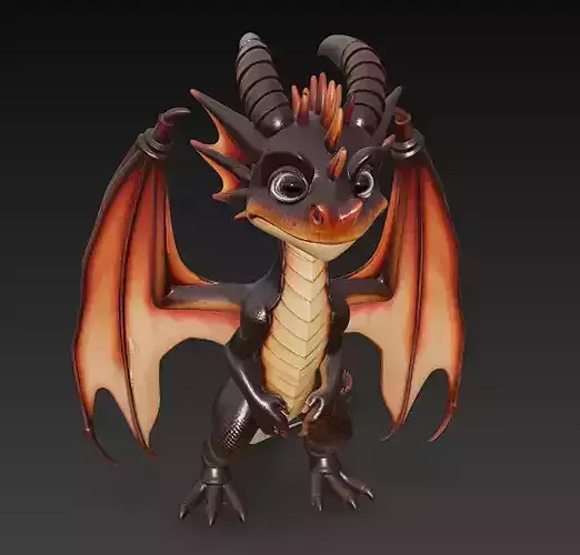 Dragon Character Realistic 3D Model Basic - Low Poly Realistic