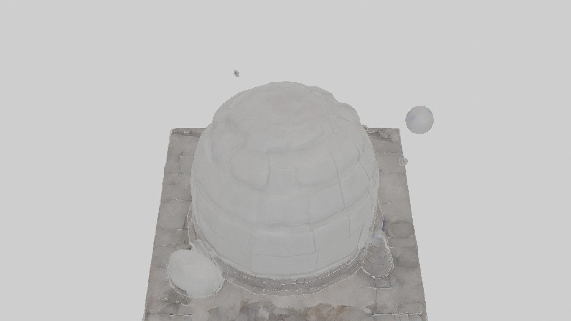 Cartoon Igloo Low-poly 3D model_23