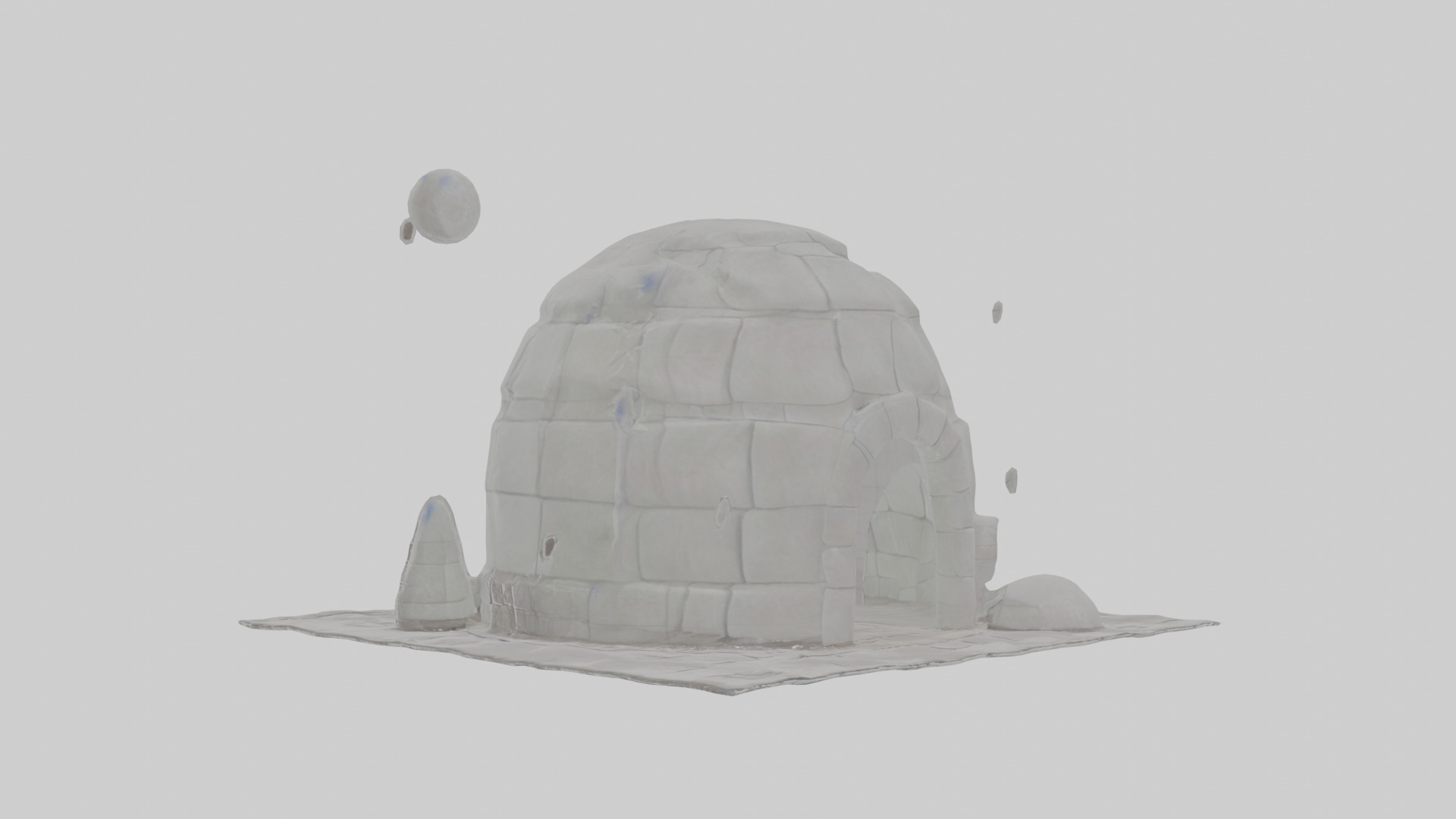 Cartoon Igloo Low-poly 3D model_11